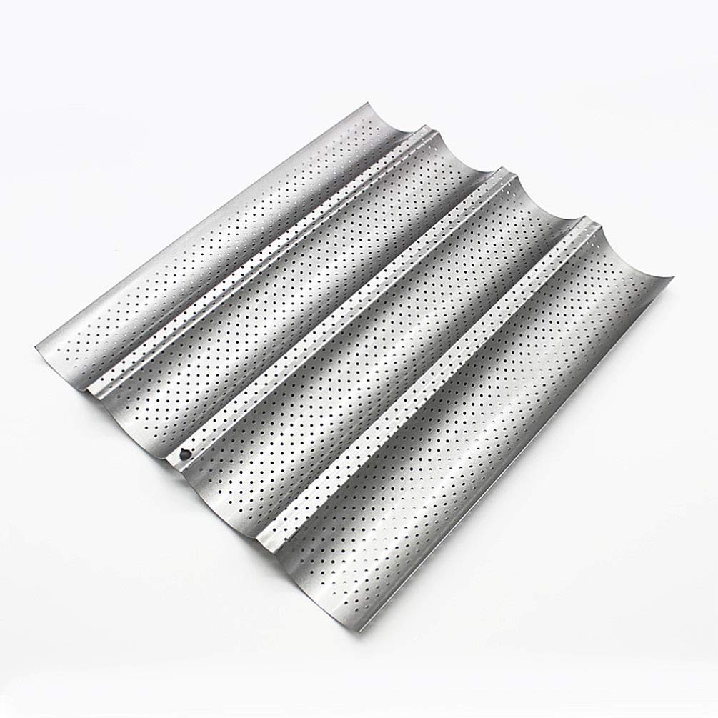 Non-Stick Perforated Bread Baking Pan - Hemoton French Loaf Pan for Perfect Homemade Bread | Ideal for French Bread, Baguettes, and Artisan Baking at Home