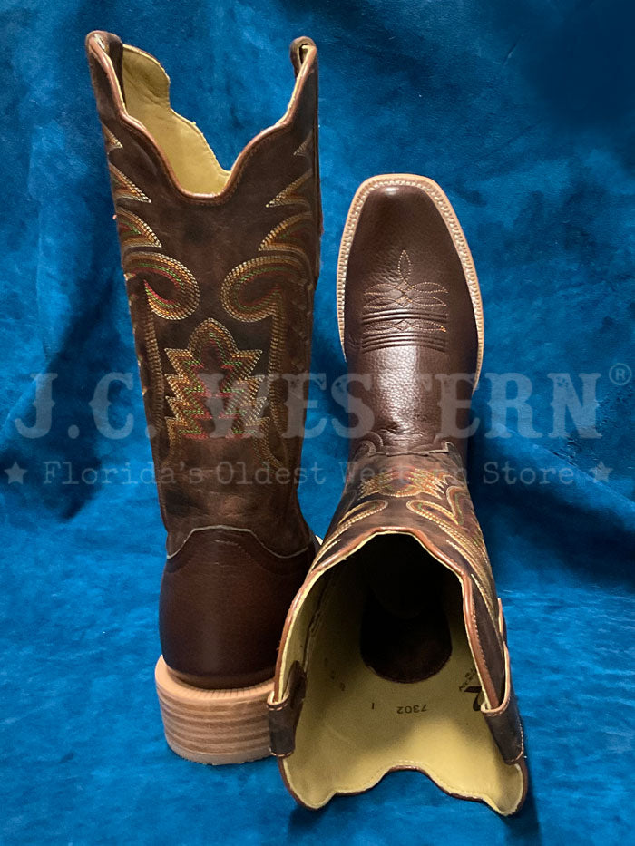 R.Watson RW7302 Men's Narrow Square Toe Deer Leather Boots in Chocolate Bark - Perfect for Outdoor Hiking and Casual Wear