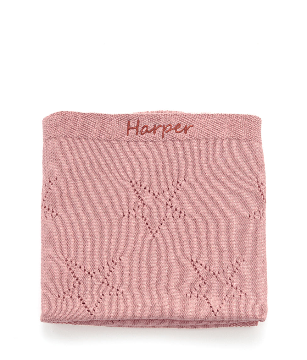 Personalized Baby Bunny Fleece Blanket - Soft Pink Cozy Throw for Nursery, Gift, or Cuddling - Perfect for Newborns, Toddlers, and Baby Showers