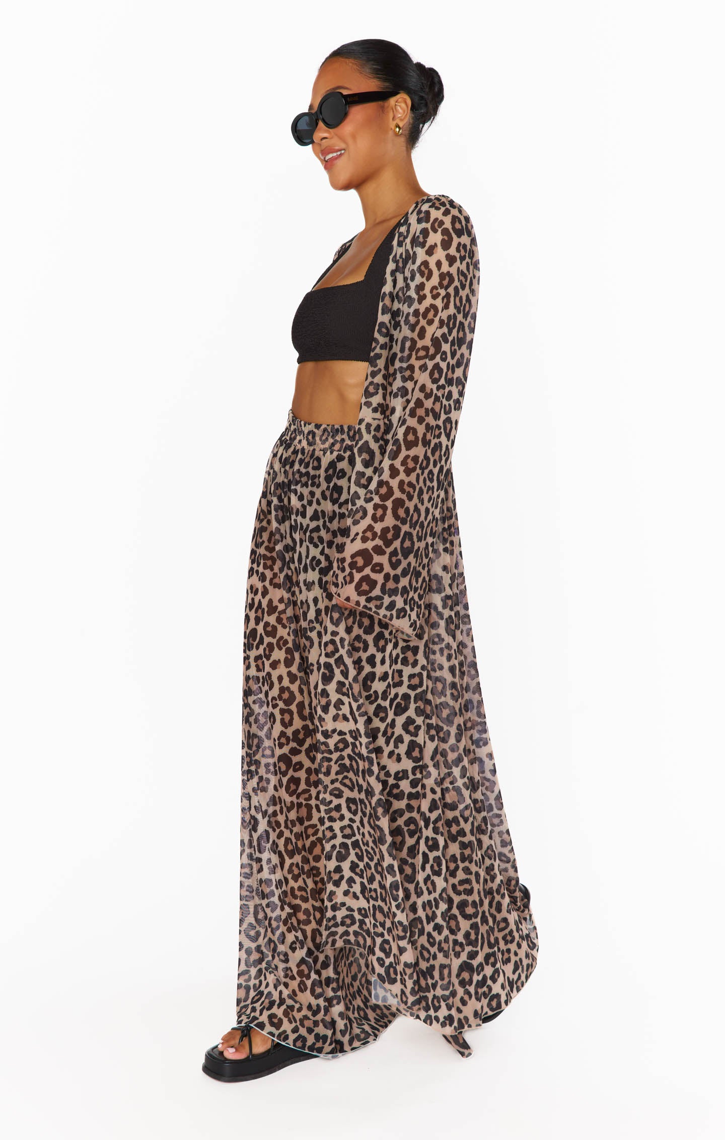 Jet Setter Cheetah Print Mesh Pants - Stylish & Comfortable Women's Fashion for Travel, Nightlife & Casual Wear