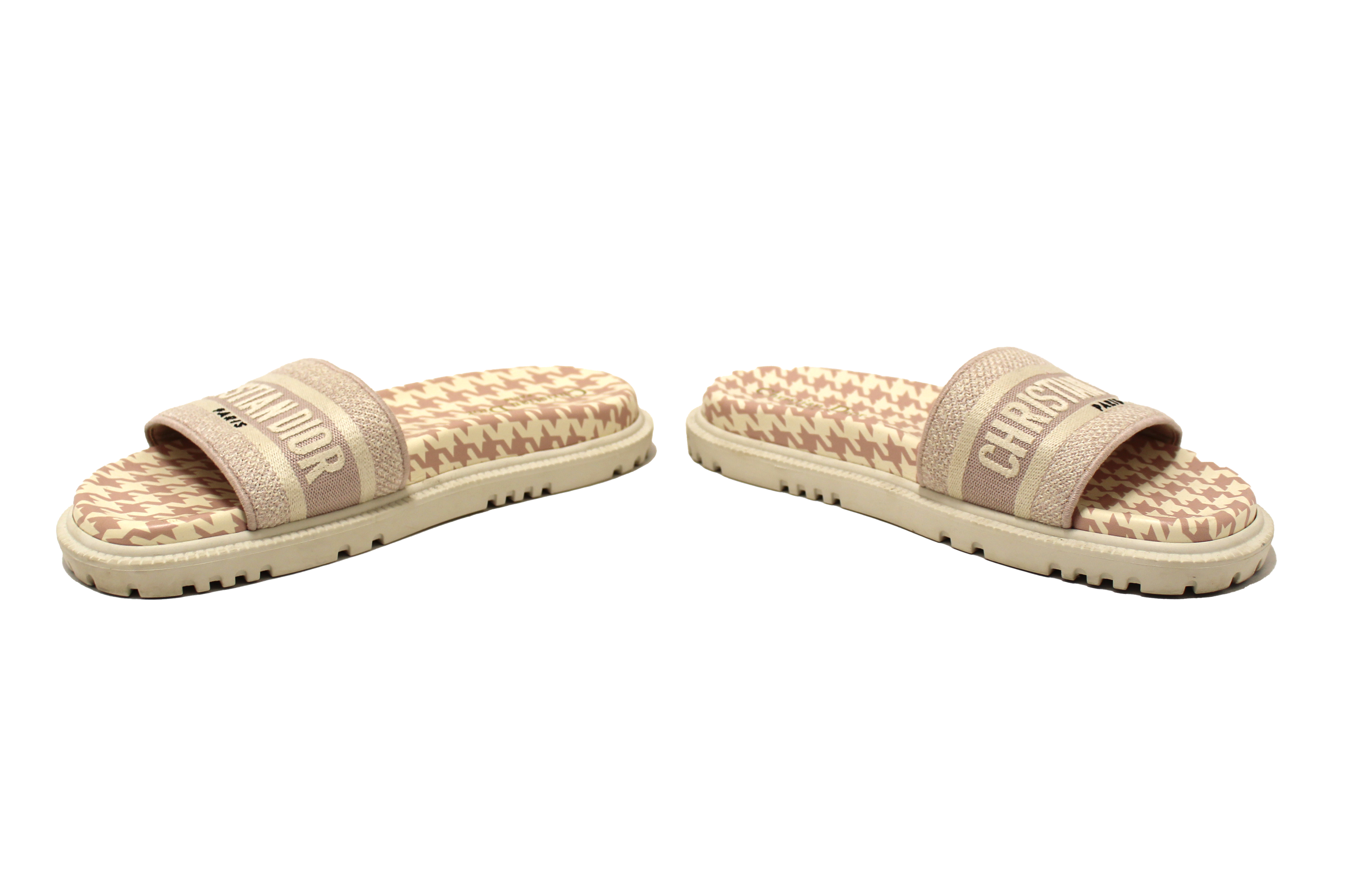 Authentic Christian Dior Pink Fluo Toile de Jouy D-Way Slide Sandals Women's Size 41 - Perfect for Summer Vacations, Beach Getaways & Luxury Fashion Outings