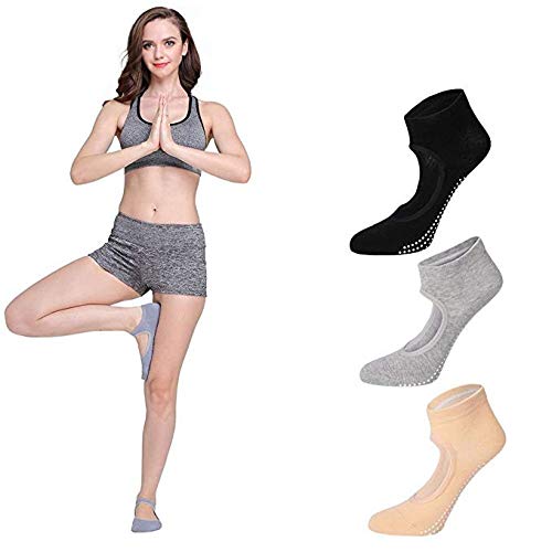 Non-Slip Eco-Friendly Cotton Yoga Socks for Women - Grippy Ankle Socks for Pilates, Ballet, Barre & Fitness Dance | Perfect for Yoga Studios, Home Workouts & Dance Classes