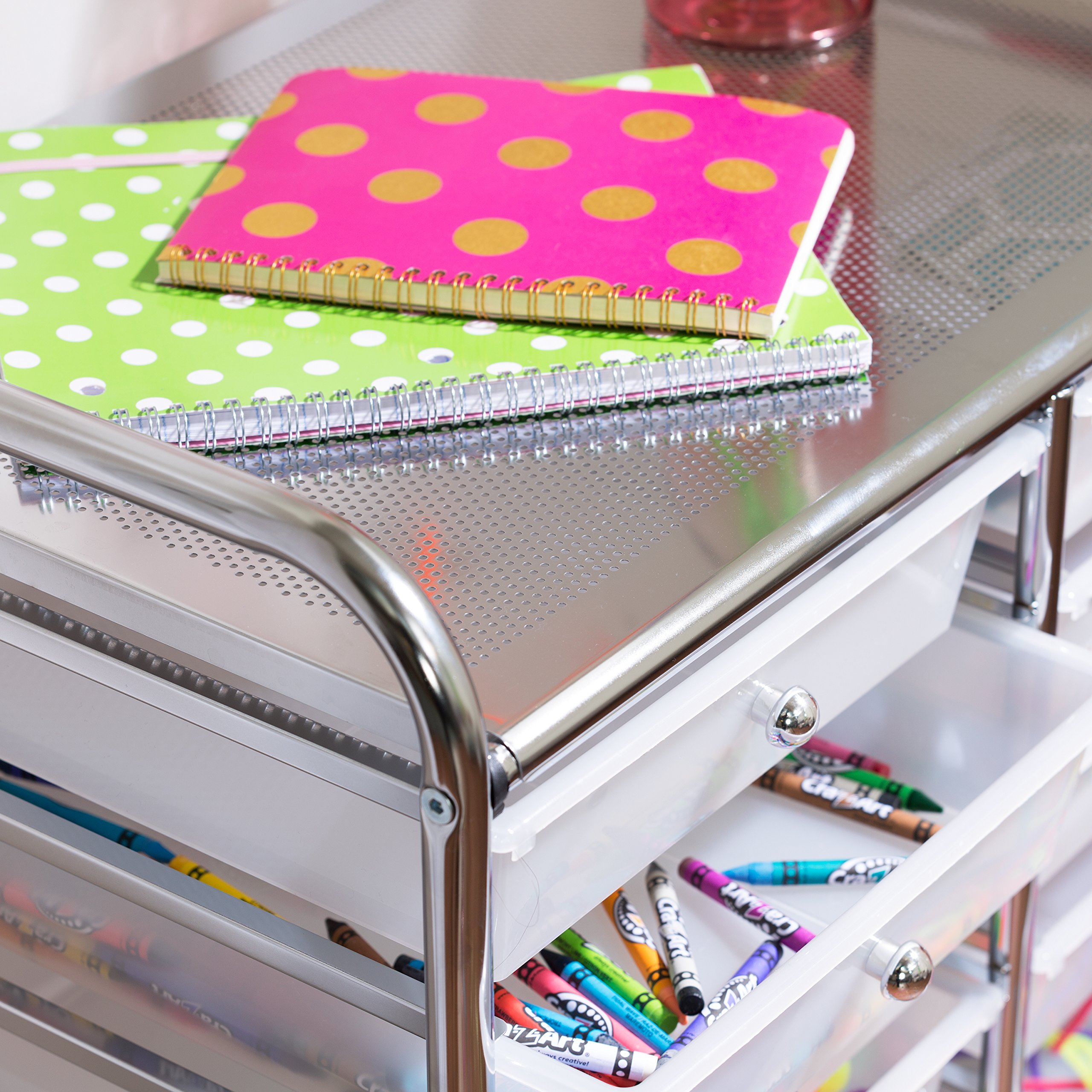 Honey-Can-Do 12-Drawer Rolling Storage Cart Organizer - Plastic Drawers for Craft Room, Office, Kitchen & Bathroom Organization