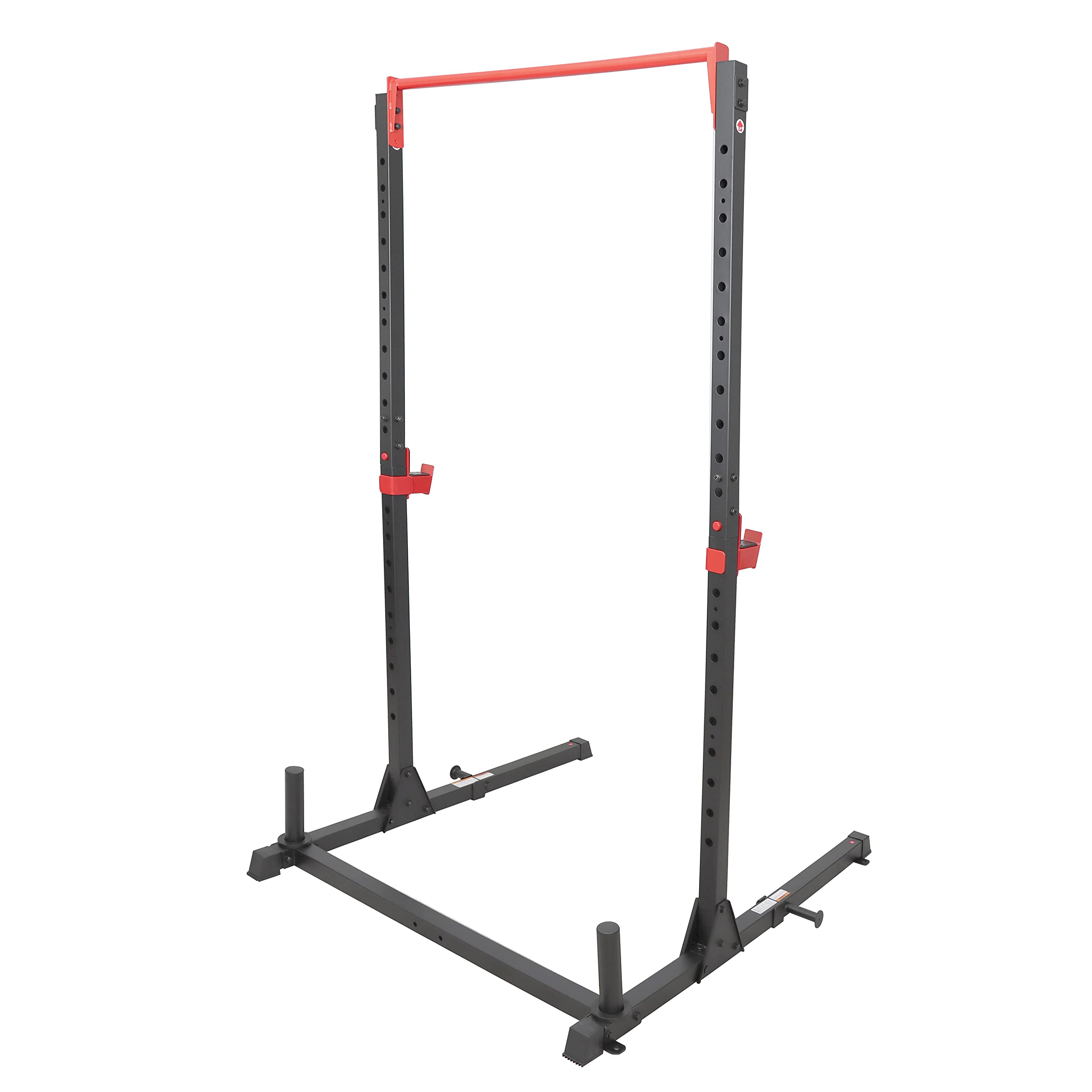 Sunny Health & Fitness Power Cage & Squat Rack - Heavy Duty 1000lb Capacity with J-Hooks, Adjustable Pull-Up Bar, Weight Plate Holders & Resistance Band Posts - Perfect for Home Gym Strength Training & Weightlifting Workouts
