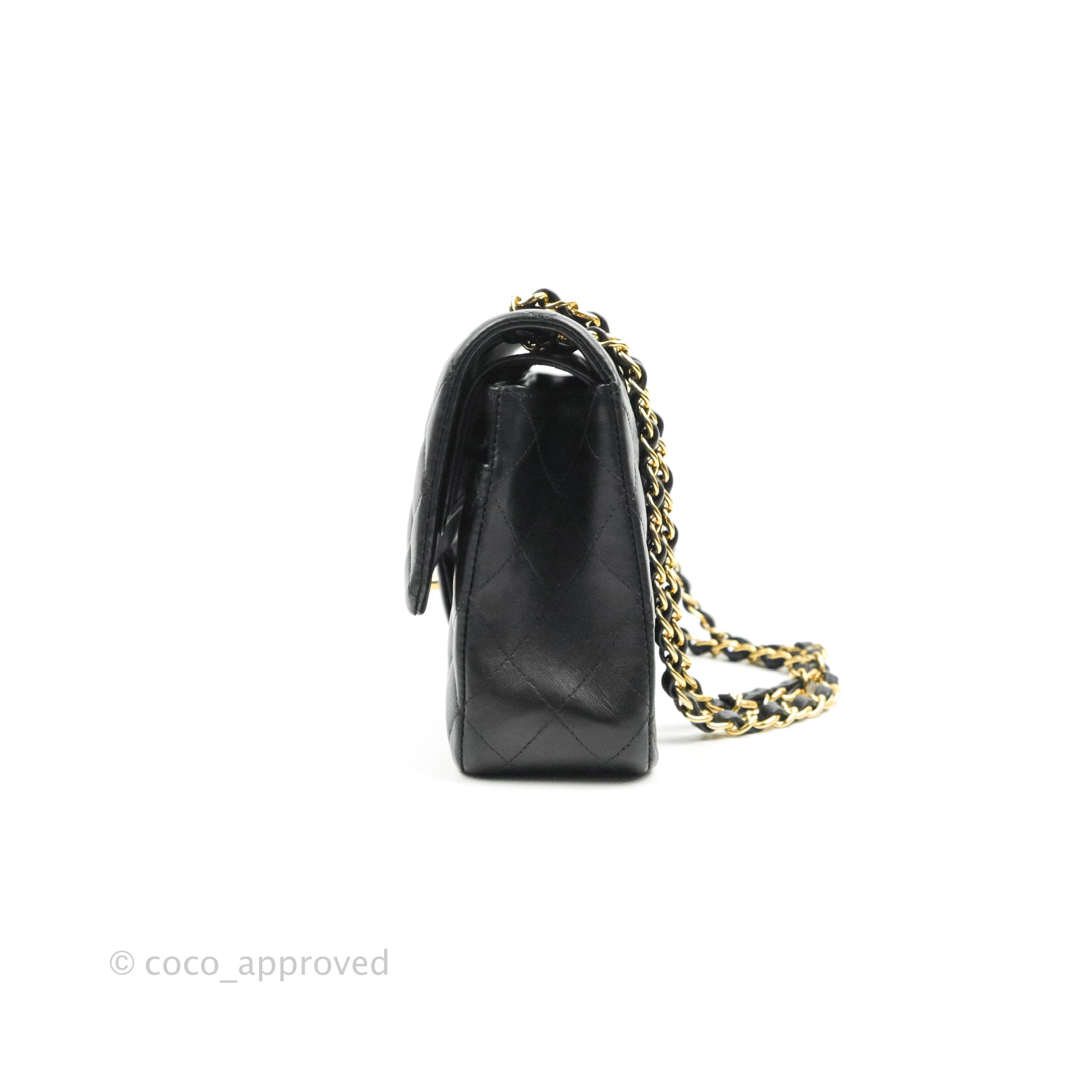 Chanel Classic M/L Medium Double Flap Bag - Black Lambskin Leather with Gold Hardware | Luxury Handbag for Women, Perfect for Evening Events & Special Occasions