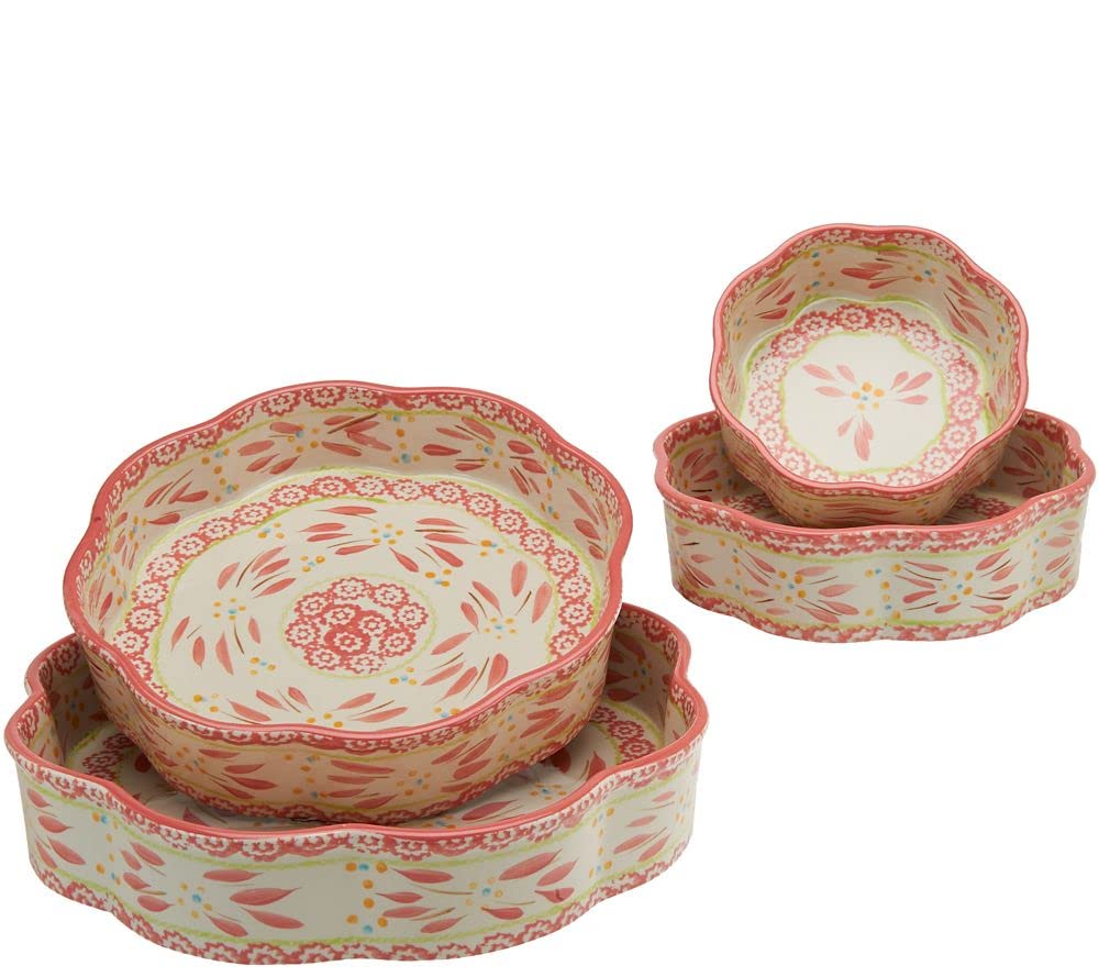 Temp-tations 4-Piece Scalloped Round Nested Cake Pans Set - 12