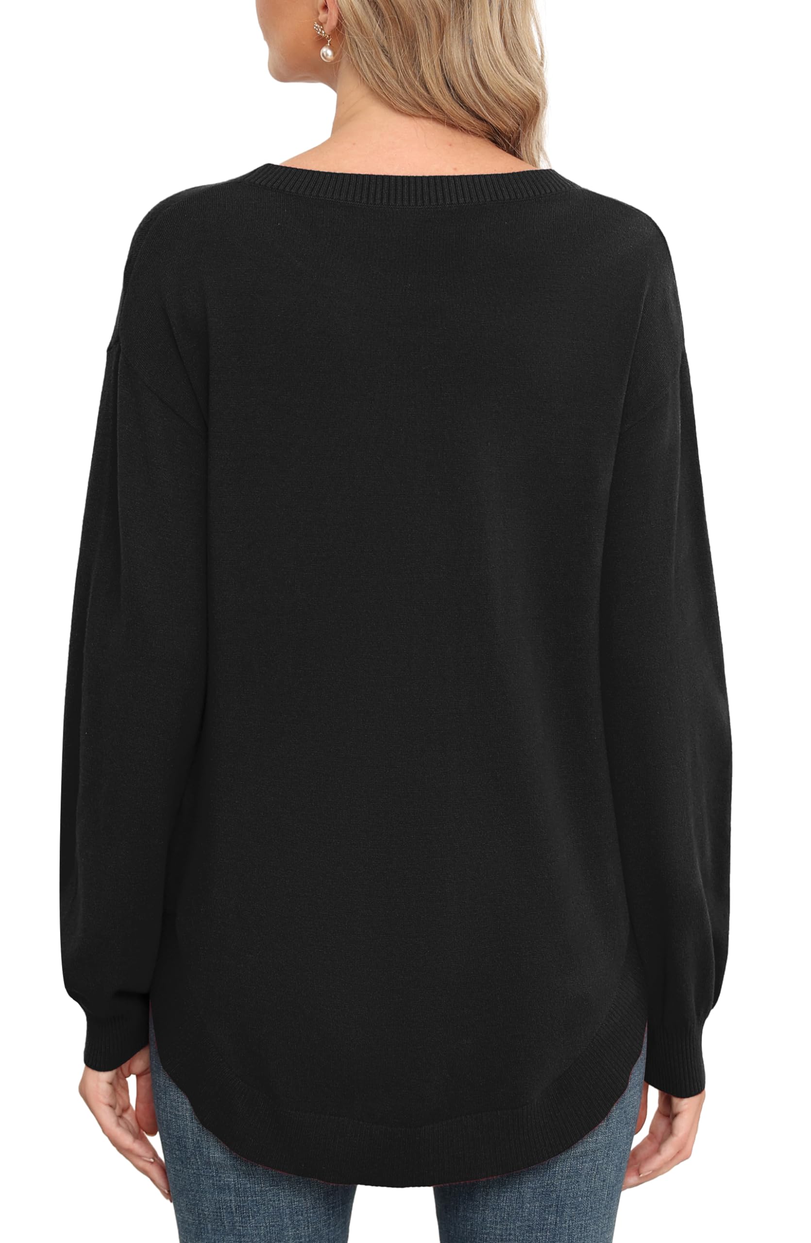 GRECERELLE Women's Lightweight Knit Pullover - Soft Crew Neck Long Sleeve Sweater for Casual Wear