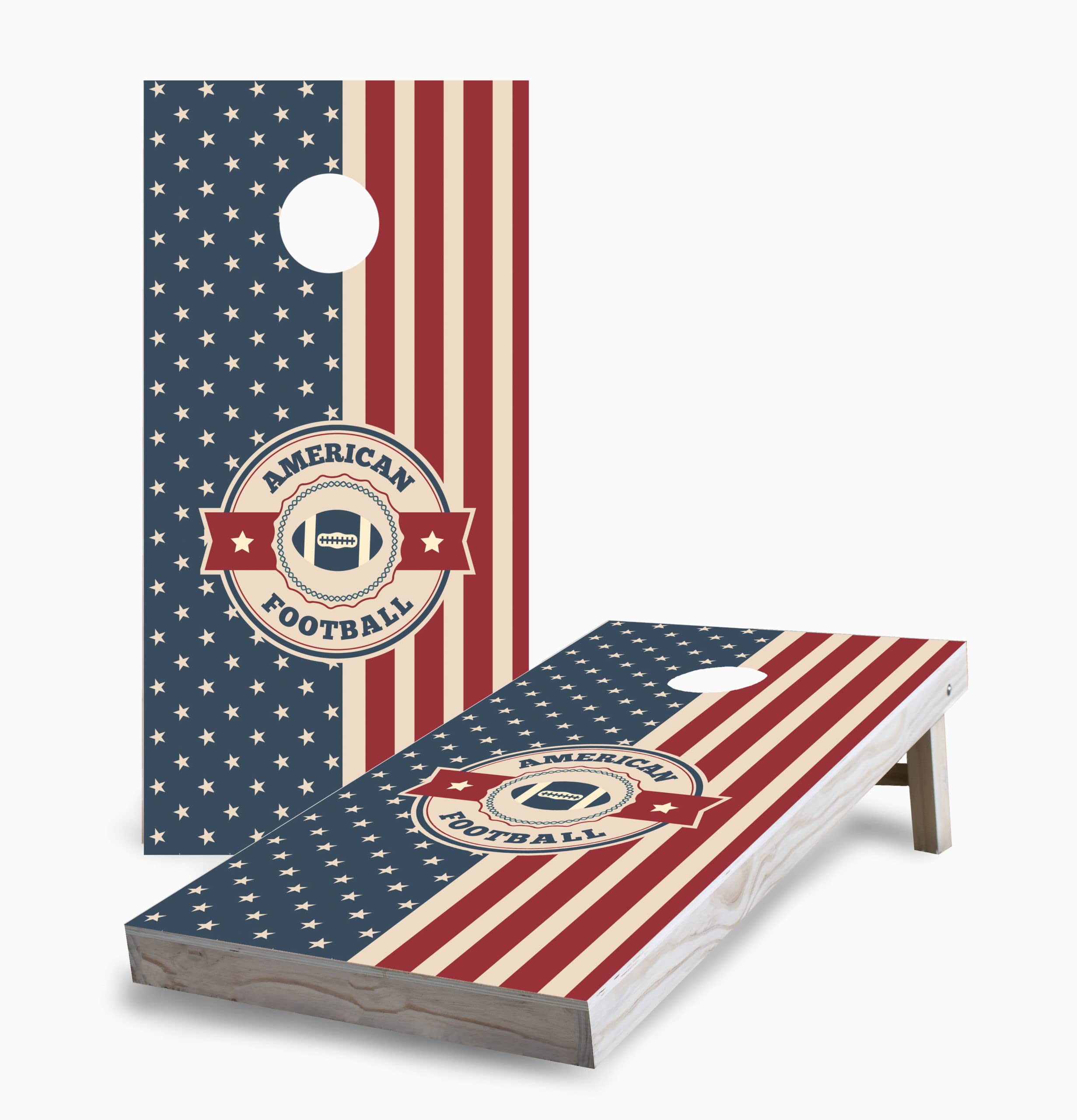 Skip's Garage American Themed Corn Hole Board Set - 2 Boards & 8 Bags - Premium Outdoor Game for Backyard, Tailgating, and BBQ Parties