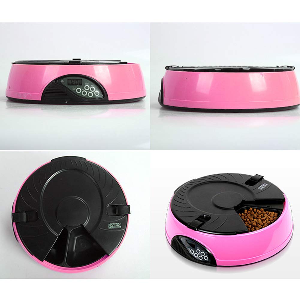 Automatic Pet Feeder - 6 Meal Programmable Dog & Cat Food Dispenser for Wet & Dry Food - BPA Free, Dishwasher Safe - Perfect for Travel, Workdays & Busy Pet Owners