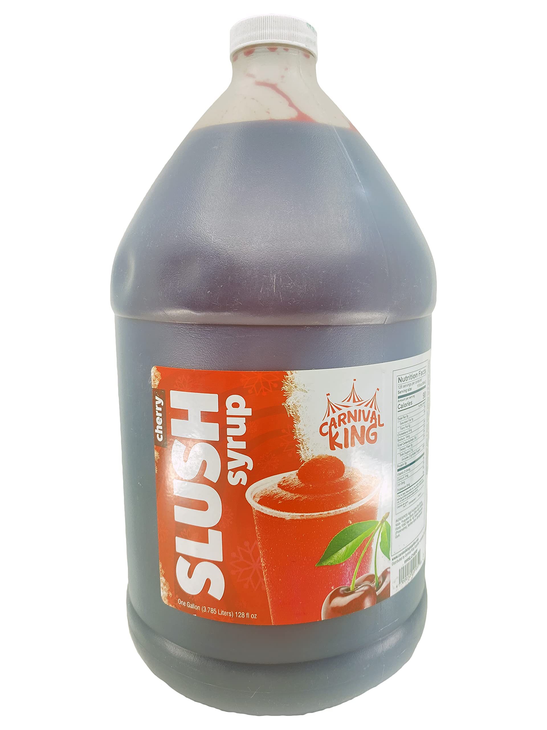TableTop King 1 Gallon Cherry Slushy Syrup - Premium Commercial Grade Slushie Mix for Snow Cone Machines, Perfect for Parties, Theaters & Concession Stands