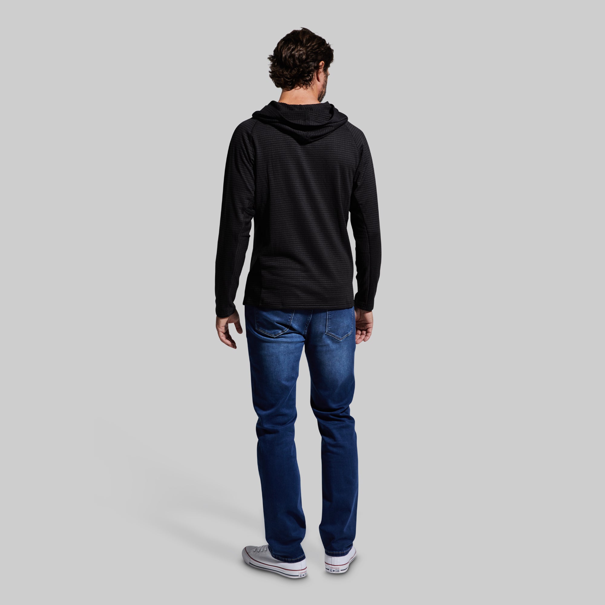 Grid Fleece Hoodie for Men & Women - Soft & Warm Winter Pullover (Black) - Perfect for Outdoor Activities, Hiking & Casual Wear