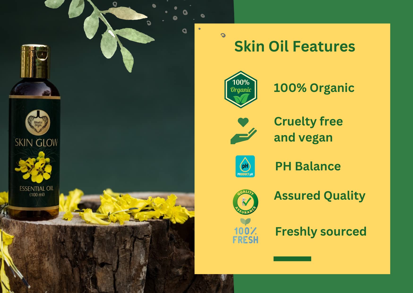 BLISSFUL DROPS Skin Glow Oil - Anti-Aging Facial Oil for Youthful Radiance | Daily Hydration & Wrinkle Prevention | Perfect for Dry Skin & Nighttime Skincare Routine