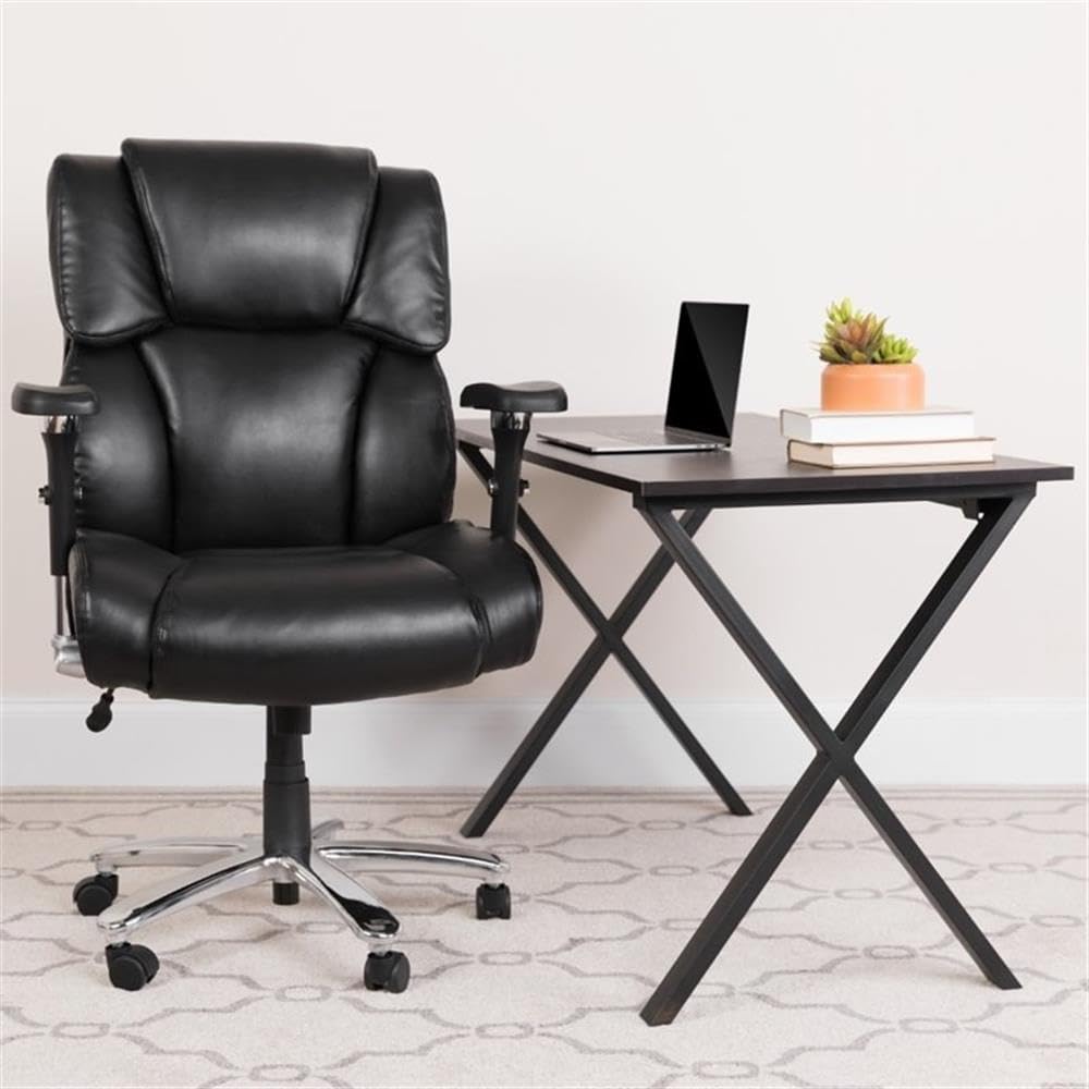 UrbanPro Contemporary Faux Leather Big and Tall Swivel Office Chair - Ergonomic Executive Desk Chair with Adjustable Height & Lumbar Support - Perfect for Home Office, Gaming & Workspace (Black)