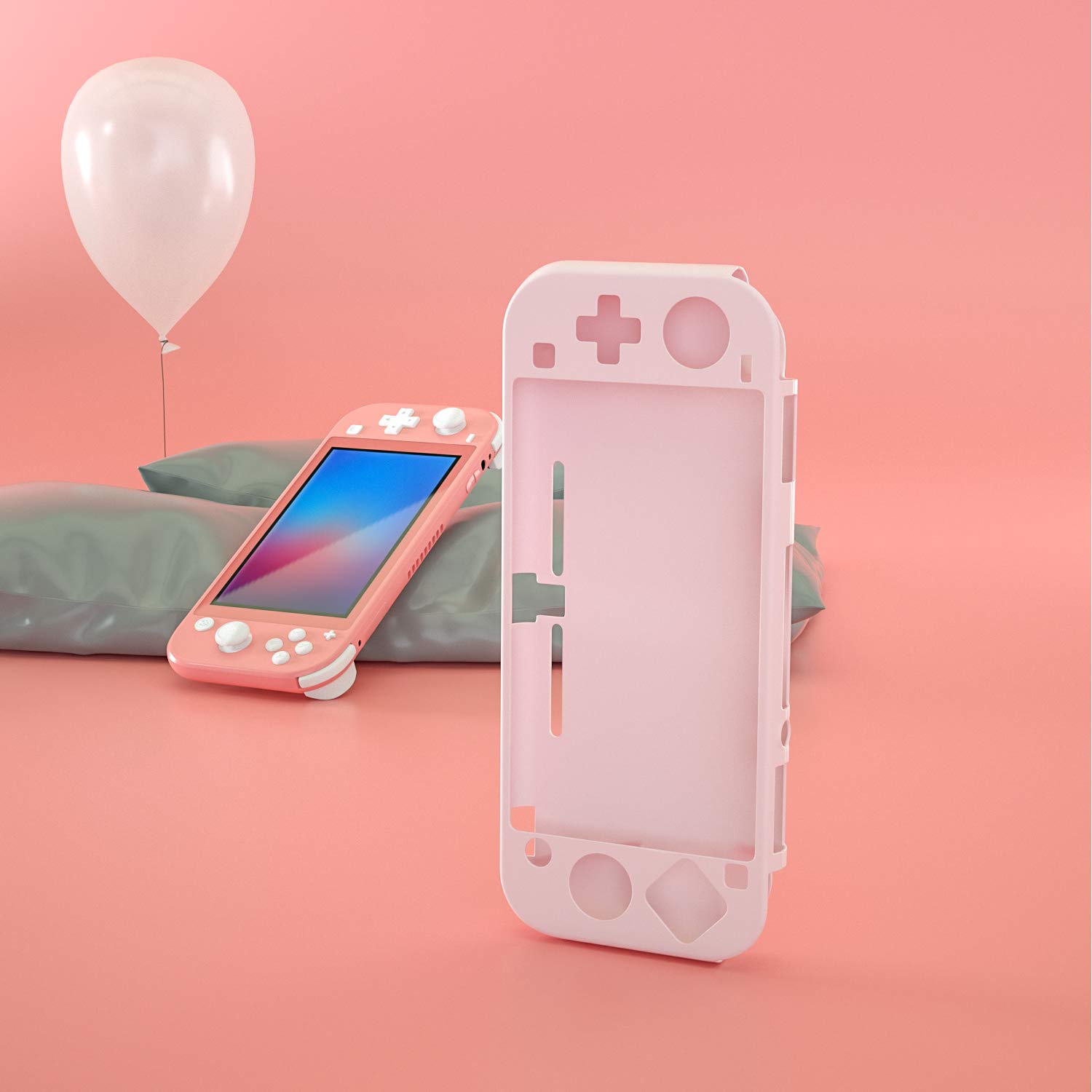 ECHZOVE Protective Hard Case for Nintendo Switch Lite - Comfort Grip Pink Cover | Shockproof & Scratch-Resistant | Perfect for Travel, Gaming On-The-Go & Everyday Protection