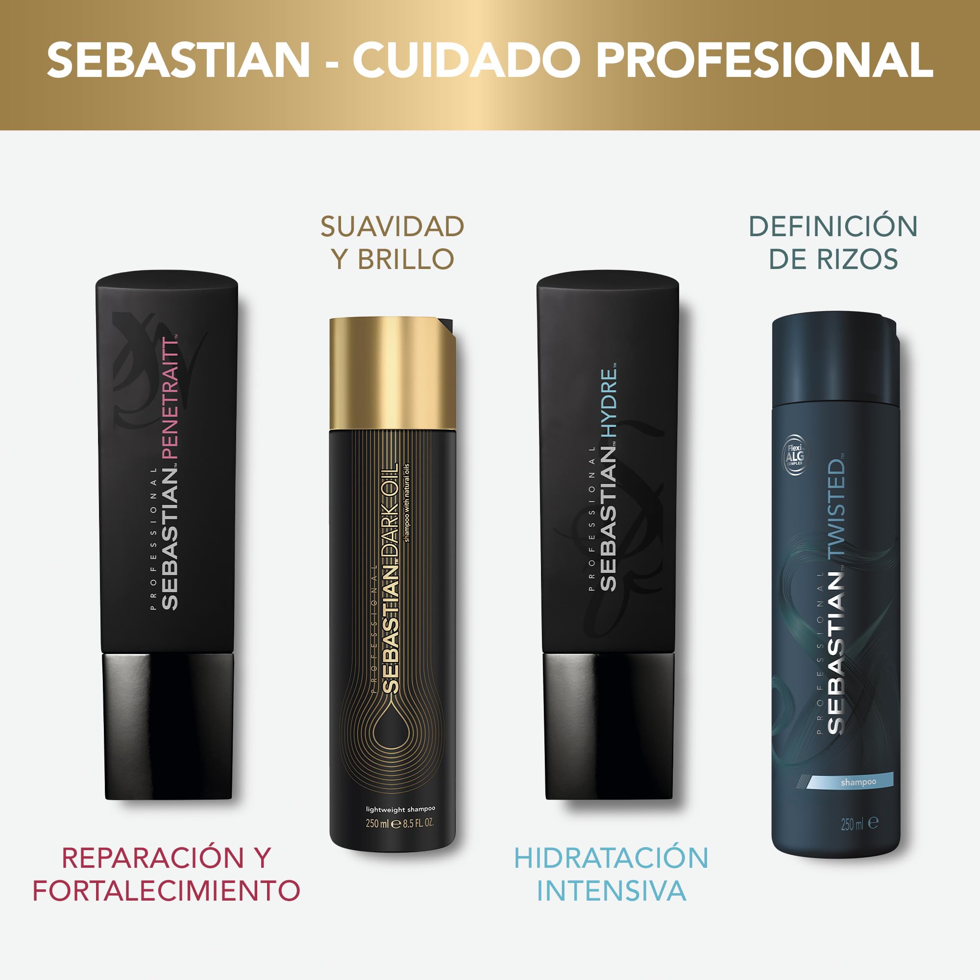 Sebastian Professional Dark Oil Lightweight Hair Conditioner 250ml - Smoothing & Detangling Treatment with Jojoba & Argan Oil for Shiny, Silky Hair | Perfect for Dry, Damaged & Frizzy Hair Care Routine