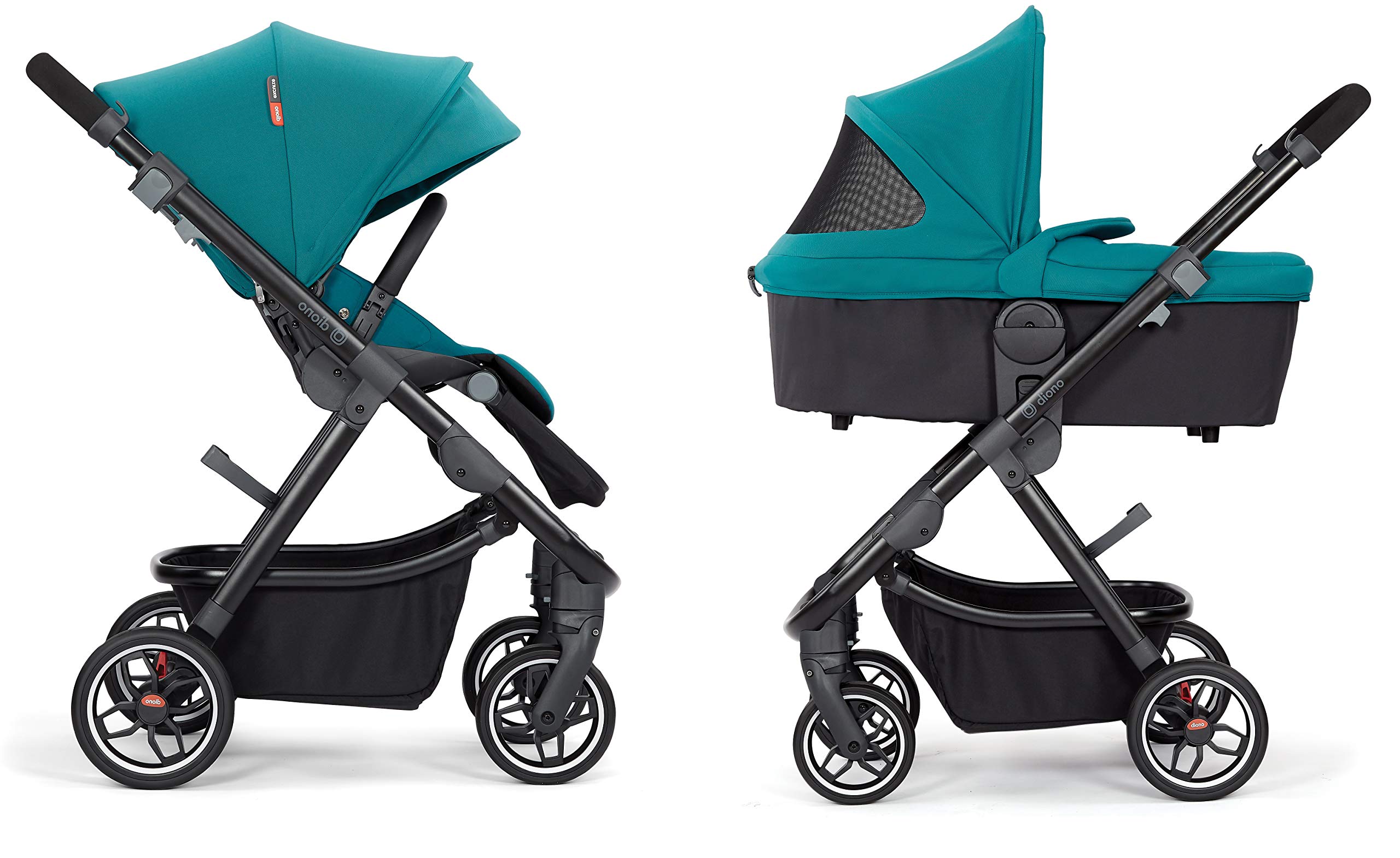 Diono Excurze Newborn Baby Stroller Bassinet with Breathable Mattress - Lightweight Infant Carrycot for Safe & Comfortable Sleeping (0-6 Months) - Blue Turquoise | Perfect for Travel, Walks & Outdoor Adventures