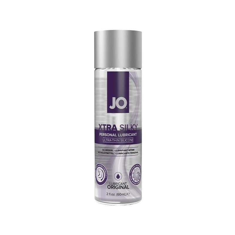 Jo Xtra Silky Ultra Thin Silicone Lubricant - 2 fl oz Water-Based Personal Lubricant for Enhanced Intimacy & Sensation | Perfect for Couples, Massage & Sensual Play