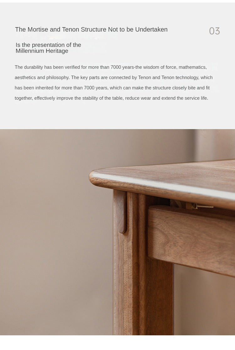 Premium Black Walnut & Ash Solid Wood Dining Table - Handcrafted Rustic Farmhouse Style - Perfect for Family Gatherings, Dinner Parties & Cozy Meals