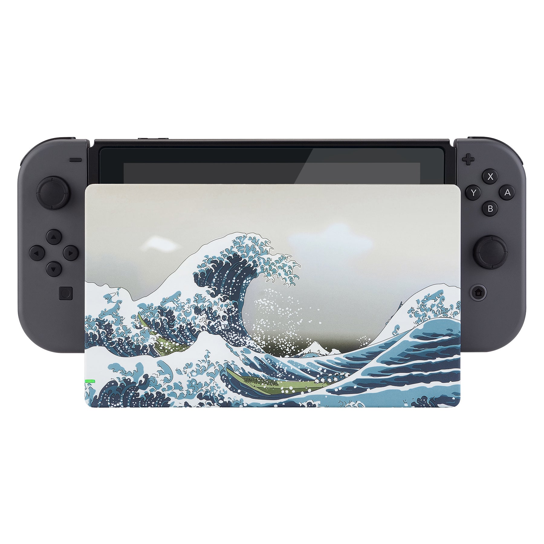 eXtremeRate Soft Touch Grip Faceplate for Nintendo Switch Dock - Great Wave Pattern DIY Replacement Shell - Compatible with Nintendo Switch Dock (Dock Not Included) - Perfect for Gaming Setup & Home Decoration