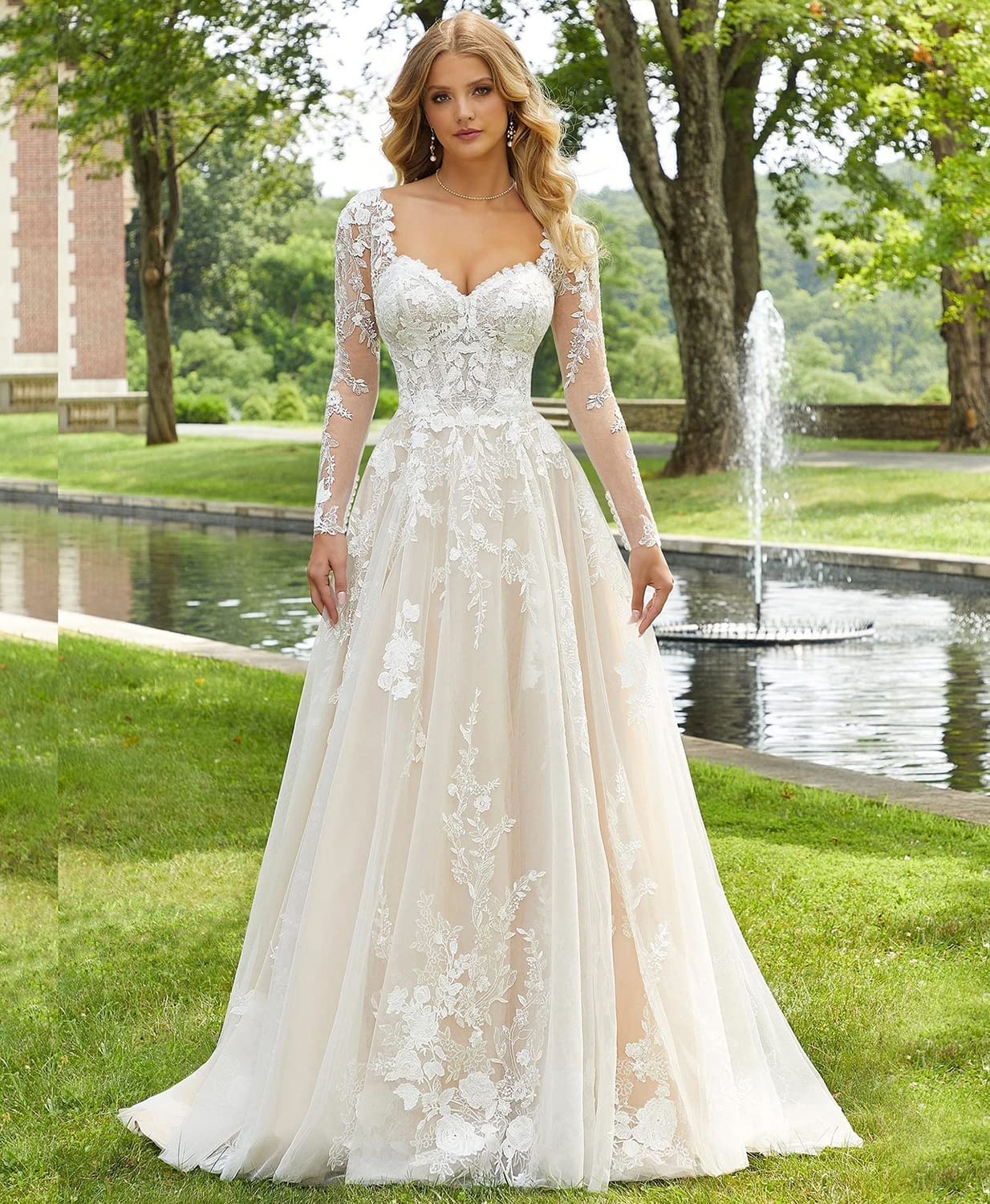 Elegant Lace Applique Wedding Dresses for Bride 2023 | Long Boho Beach Bridal Gowns | MA35 | Perfect for Beach Weddings, Outdoor Ceremonies & Boho-Chic Bridal Style