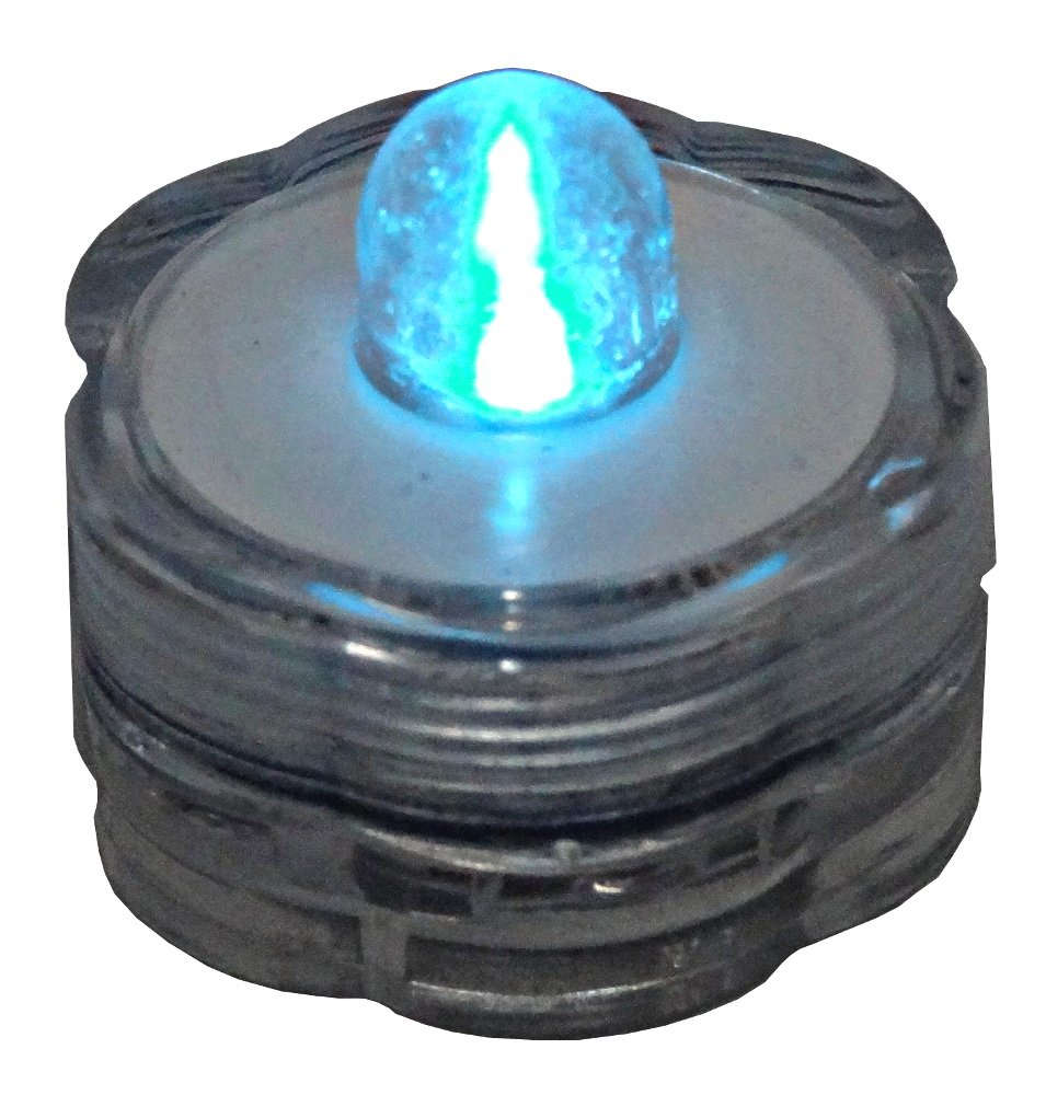 Bluedot Trading 12-Piece Waterproof Submersible Teal LED Tea Lights - Battery Operated Flameless Candles for Wedding, Party, Pool & Home Decor