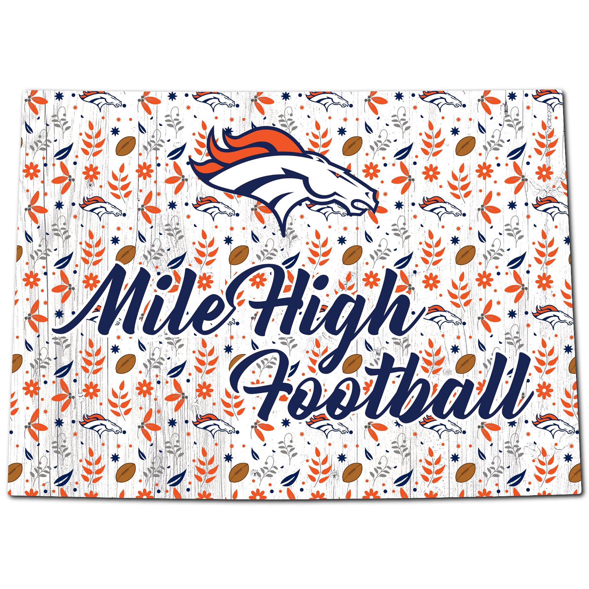 Fan Creations NFL 12-Inch Floral State Sign - Officially Licensed Home & Office Decor for Football Fans - Perfect for Game Room, Man Cave, or Sports Themed Party Decorations