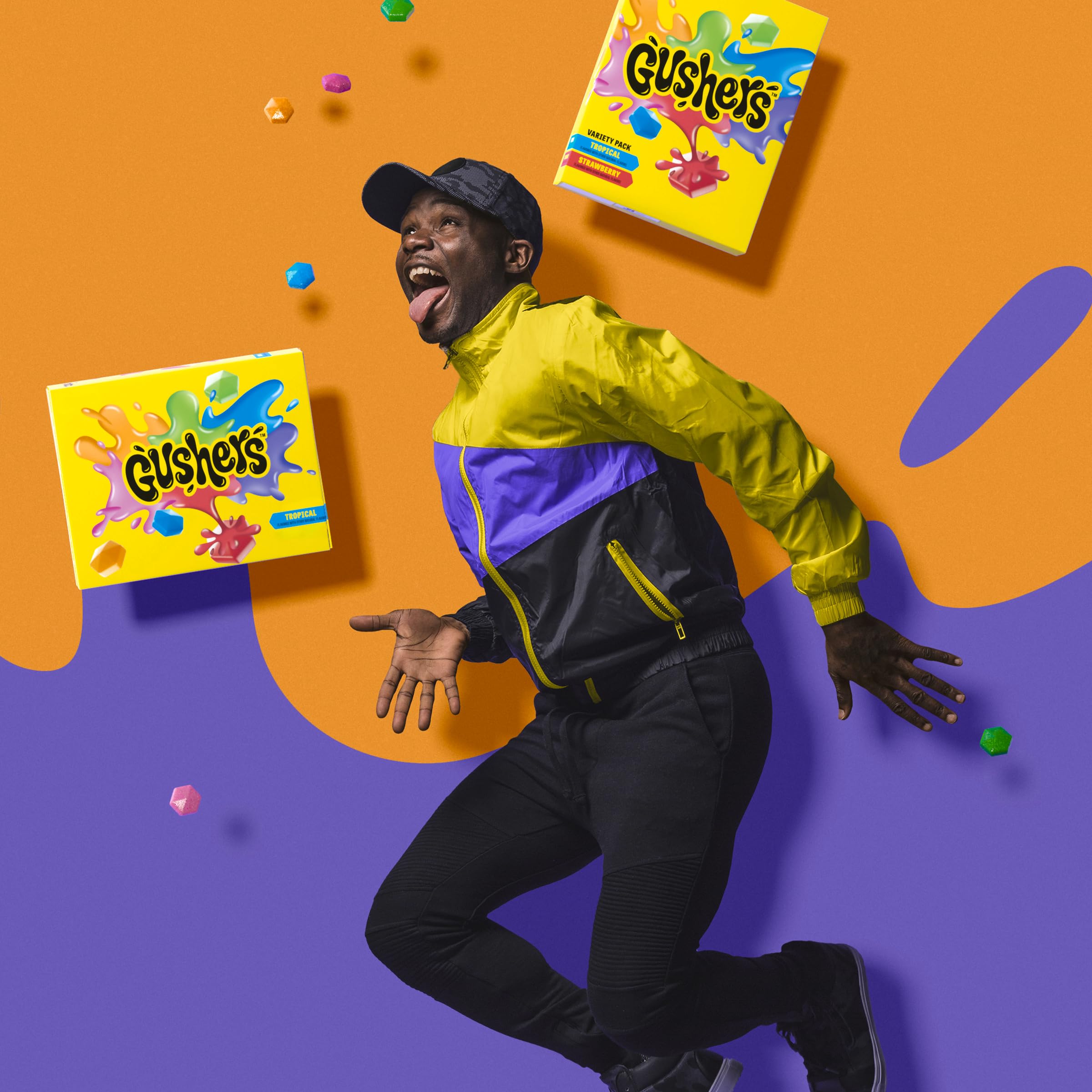 Gushers Tropical Fruit Flavored Snacks - 6 Pack (4.8 oz) | Chewy Fruit Candy for Kids Lunch Box, School Snacks & Party Favors