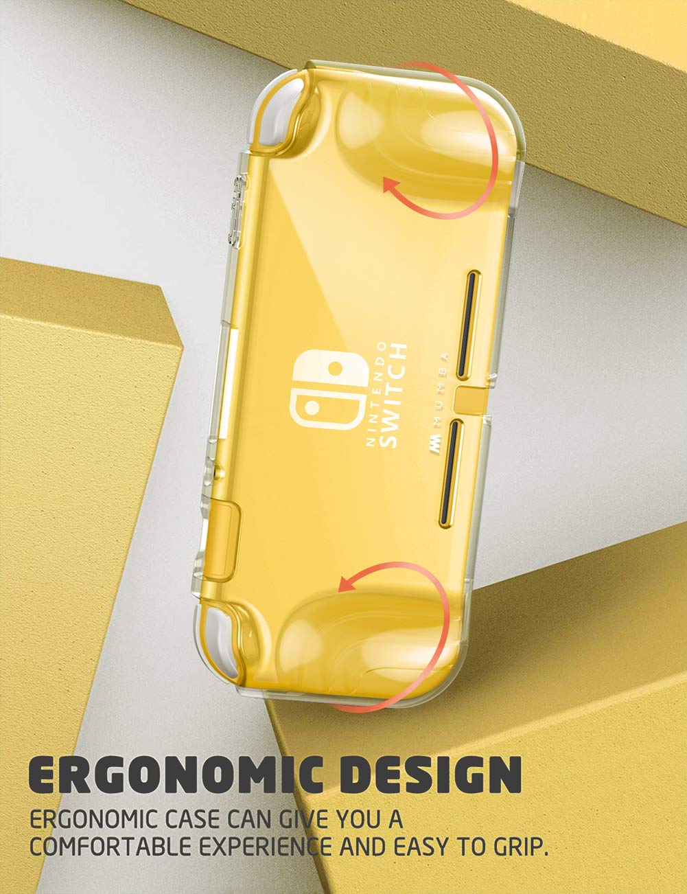 Nintendo Switch Lite 2019 Protective Case - Mumba Thunderbolt Series Clear TPU Grip Cover | Shockproof & Anti-Slip Design for Gaming, Travel & Everyday Use