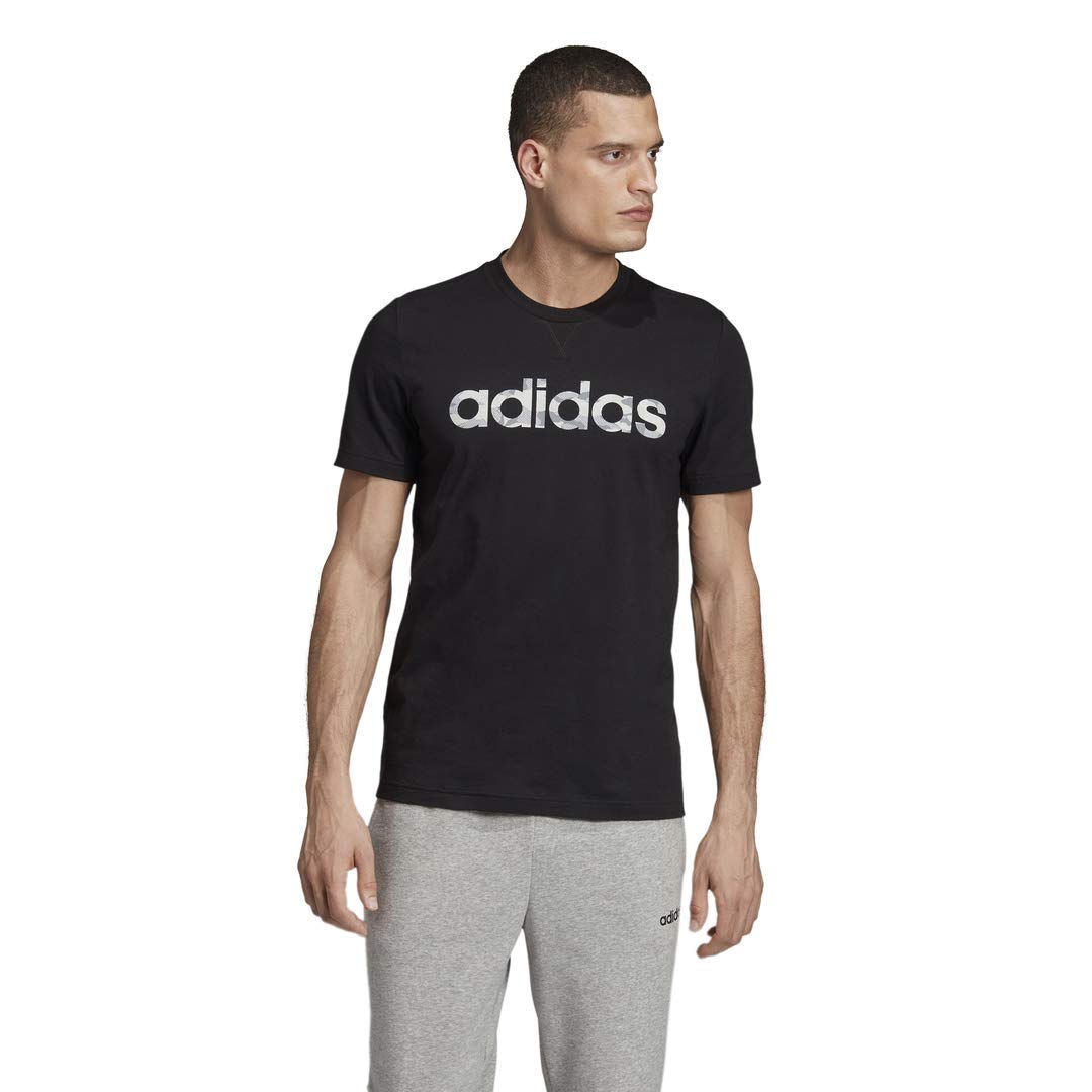Adidas Men's Essential Camo Linear T-Shirt - Comfortable Casual Wear for Gym, Street Style & Everyday Outfits