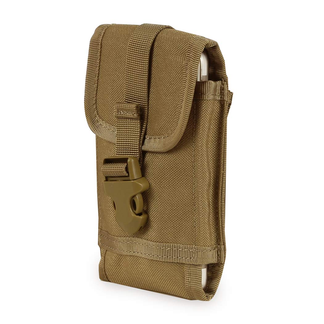 Aoutacc Tactical Molle Phone Pouch - 1000D Nylon Waist Phone Holder Holster Bag Compatible with iPhone 6/7/8 Plus, Samsung Galaxy S7/S8 - Perfect for Hiking, Camping & Outdoor Activities