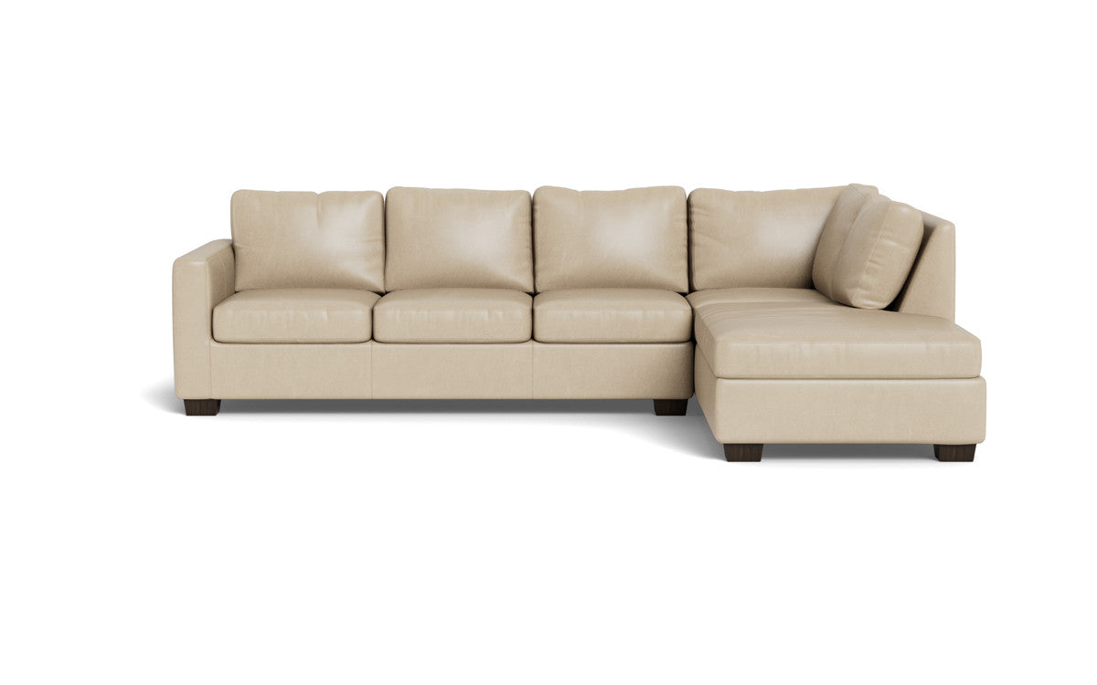 Track 121 Genuine Leather Right Chaise Sleeper Sectional Sofa - Modern Living Room Furniture for Small Spaces & Apartments