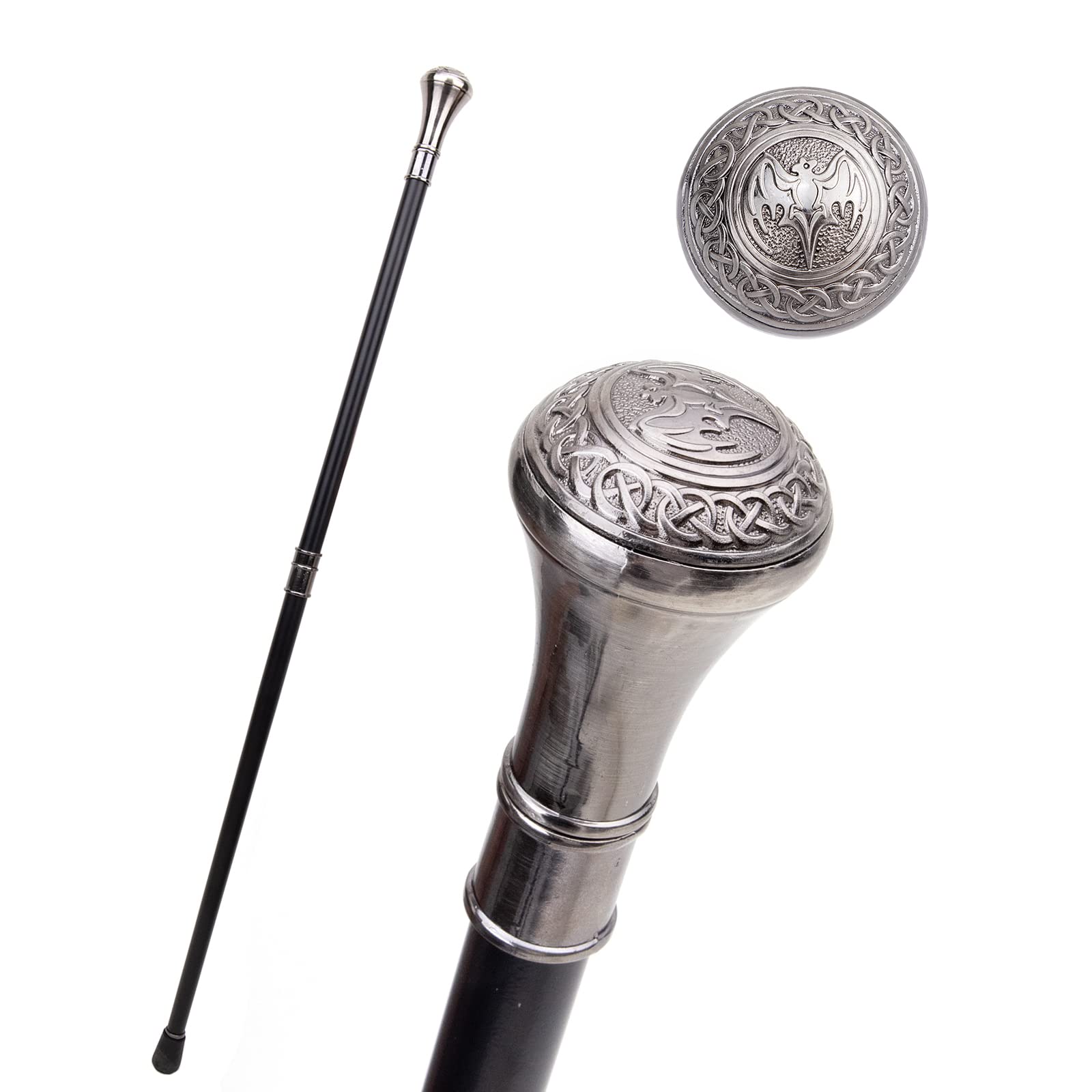 Phoenix Totem Relief Walking Cane - 93cm Luxury Gentleman's Decorative Walking Stick with Crosier Knob | Perfect for Fashion Accessories, Elderly Support & Collector's Item