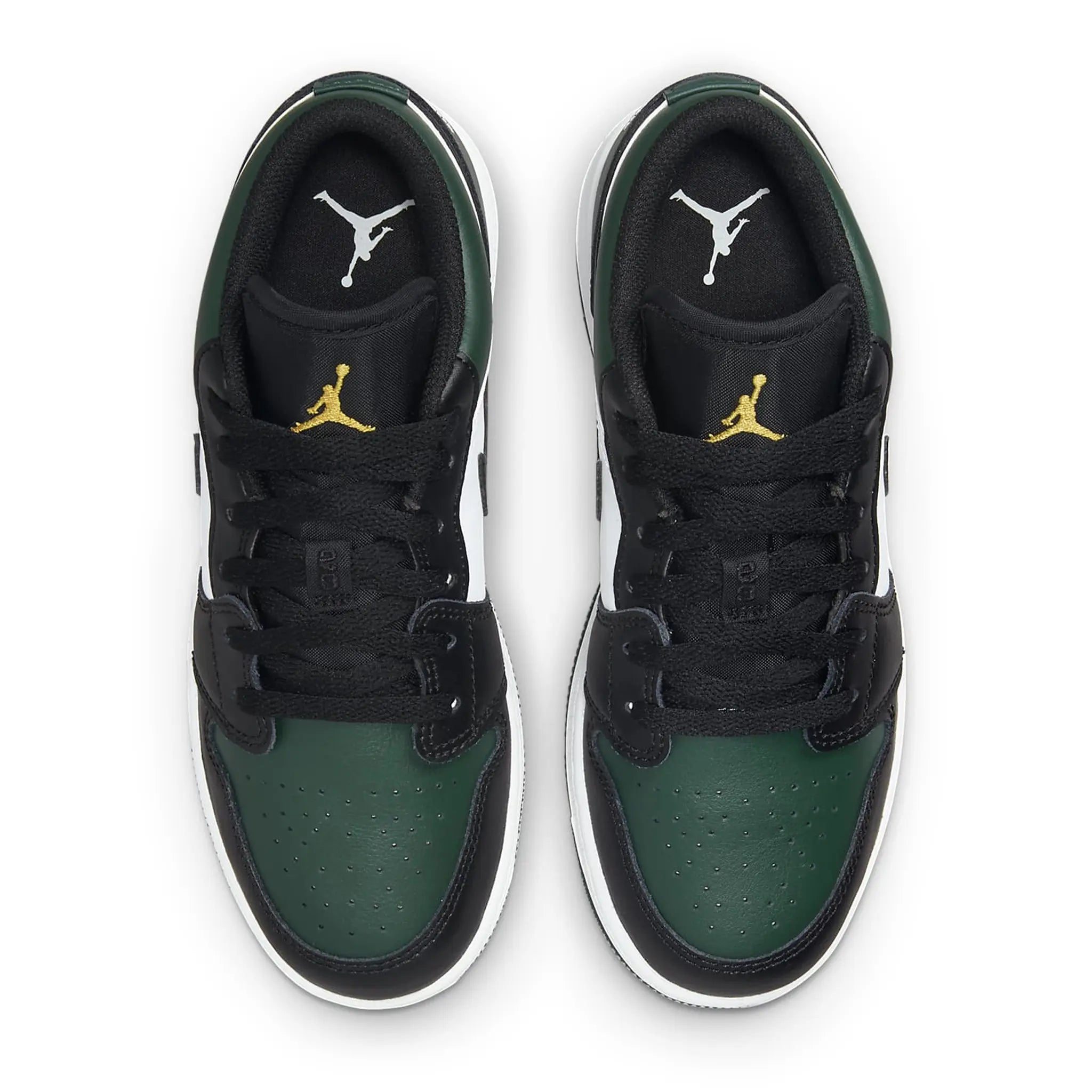 Air Jordan 1 Low Green Toe GS Basketball Shoes - Retro Style Sneakers for Women & Girls - Perfect for Casual Wear, Street Fashion & Sports