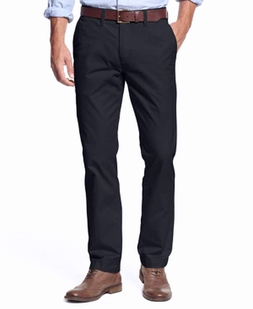 Tommy Hilfiger Men's Big & Tall Stretch Cotton Chino Pants - Classic Fit Comfortable Casual Dress Pants for Work, Office & Everyday Wear