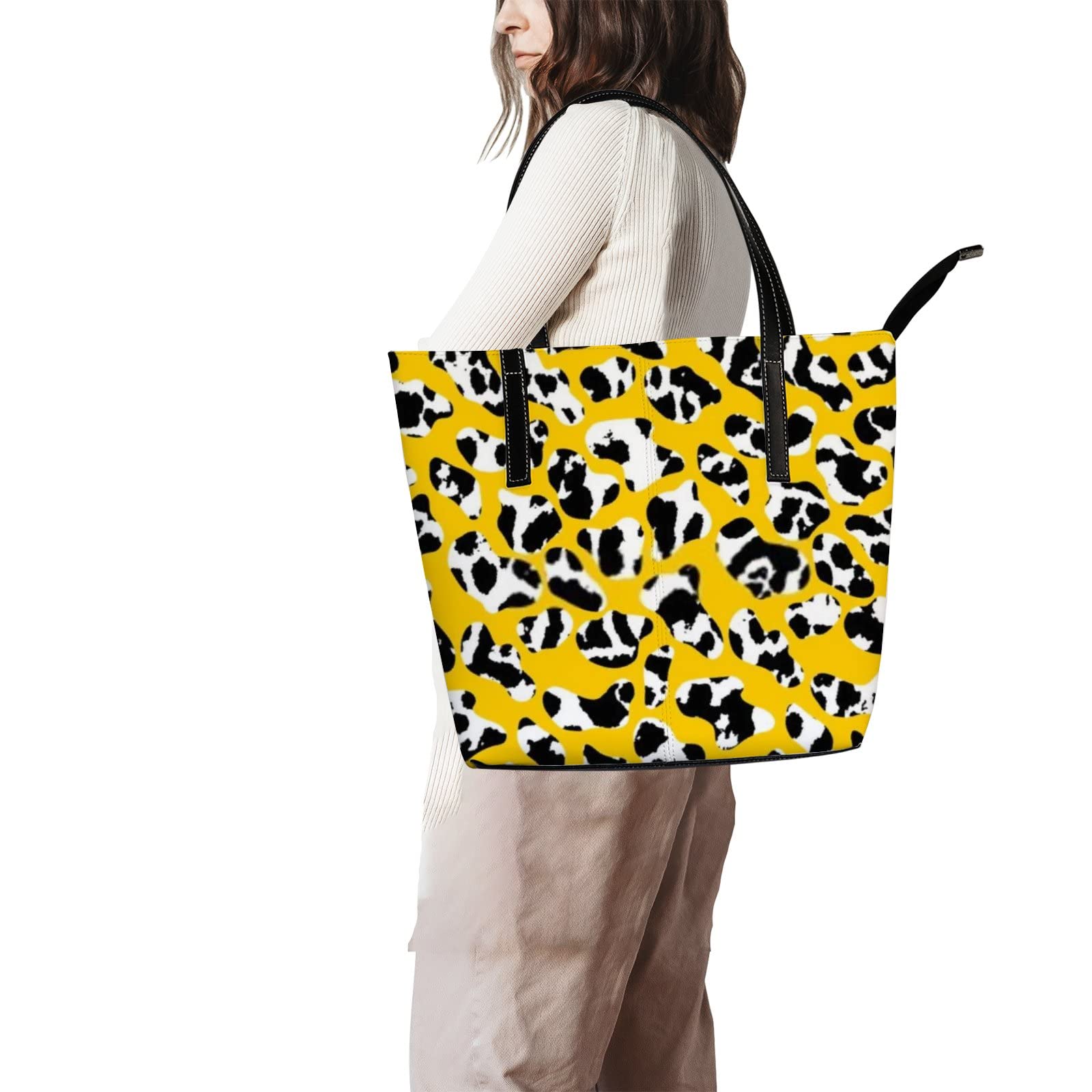 Premium Leather Tote Bag for Women - Stylish Crossbody Handbag with Detachable Strap, Spacious Work Tote for Office, Travel & Daily Use