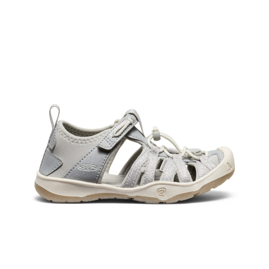 Little Girls' Moxie Sandal - Silver Glitter Comfortable Adjustable Strap Sandals for Toddlers | Perfect for Beach, Pool, and Summer Outdoor Play