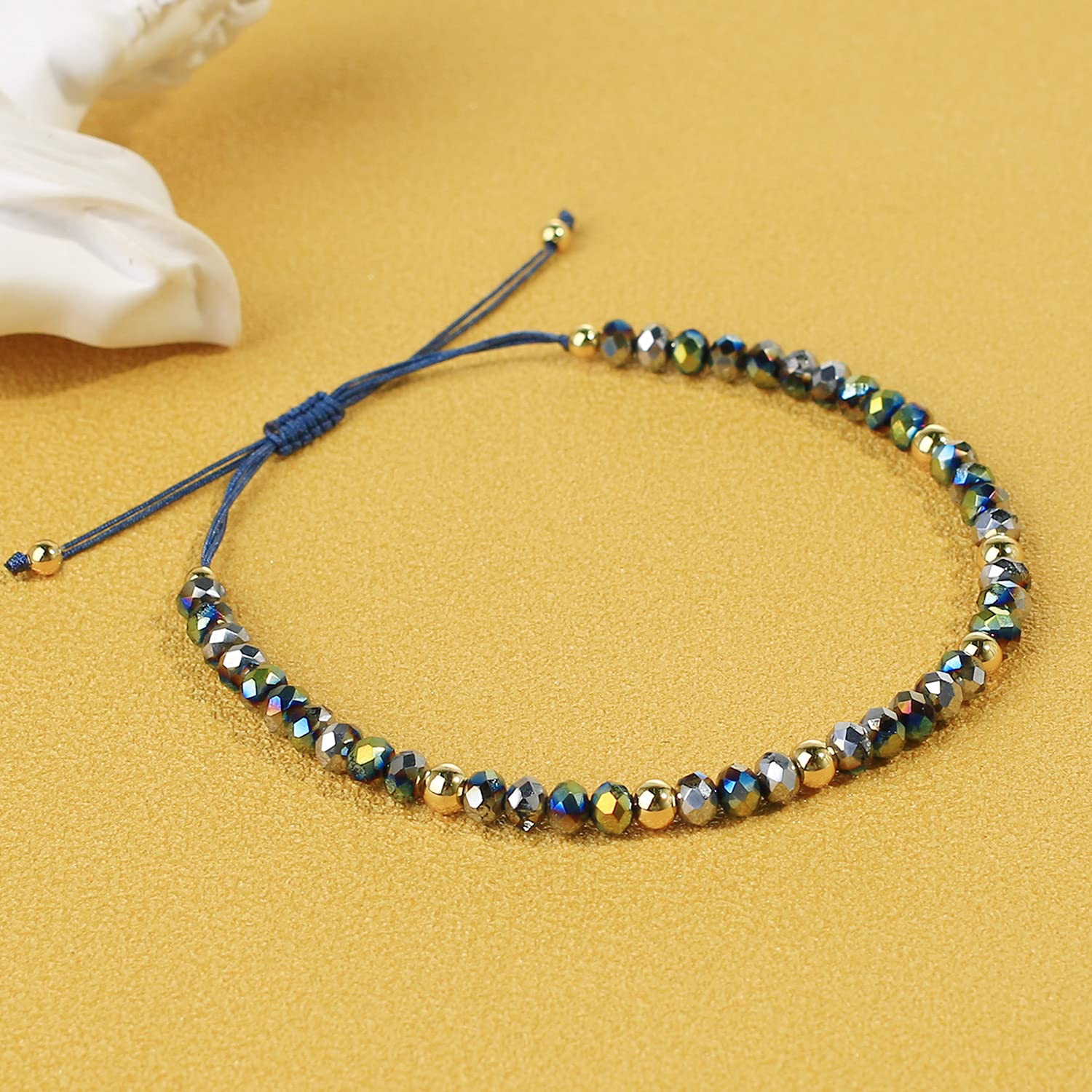 KELITCH Women's Crystal Boho Friendship Bracelets - Adjustable Beaded Strand Bracelet Set for Beach, Festival, Party & Everyday Wear | Handmade Jewelry Gift for Her