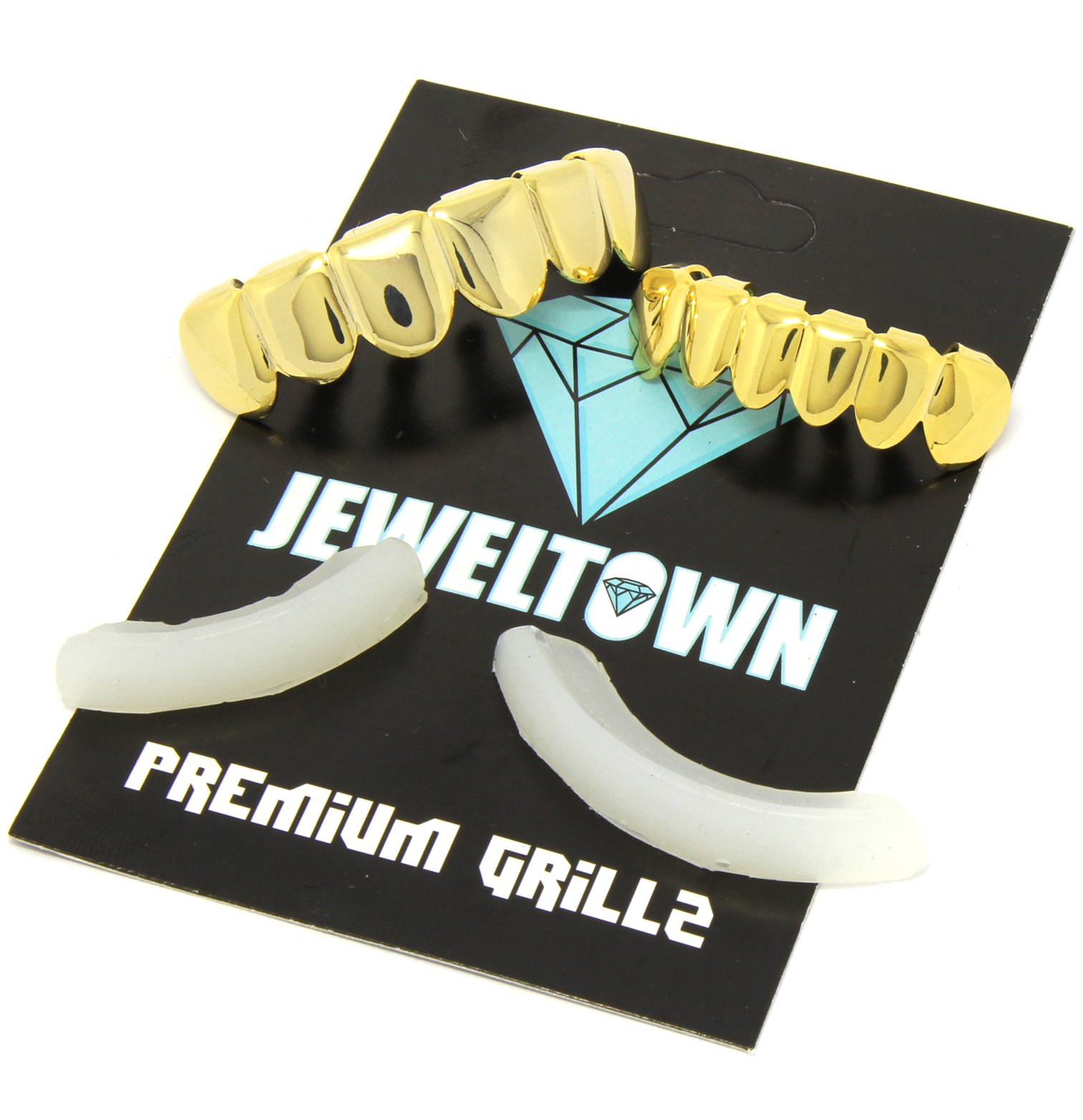 14k Gold Plated Custom Hip Hop Grillz Teeth Caps - Top & Bottom Set for Men & Women | Perfect for Rappers, Performers & Hip Hop Fashion Enthusiasts