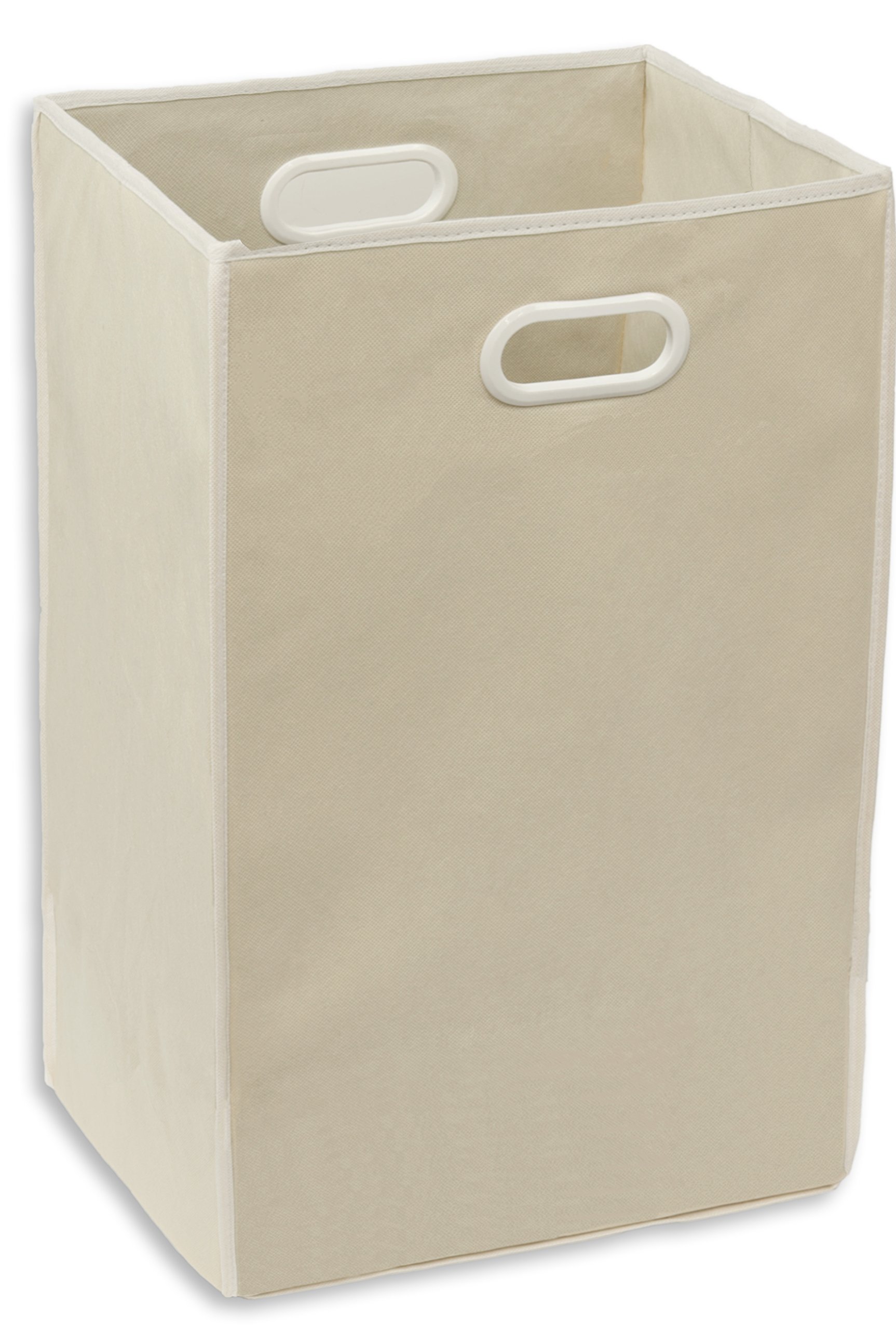 Foldable Laundry Hamper Basket with Handles - Collapsible Clothes Hamper for Bedroom, Bathroom & Dorm - Breathable Mesh Fabric Storage Bin (Beige) - Perfect for Organizing Dirty Clothes, Toys & Linens