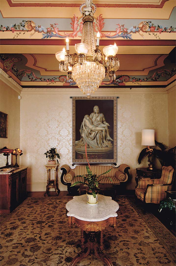 Michelangelo Italian Tapestry Wall Hanging - 34x24 Inch Viscose Cotton Polyester Blend Artwork | Renaissance Home Decor for Living Room, Bedroom & Office | Charlotte Home Furnishings