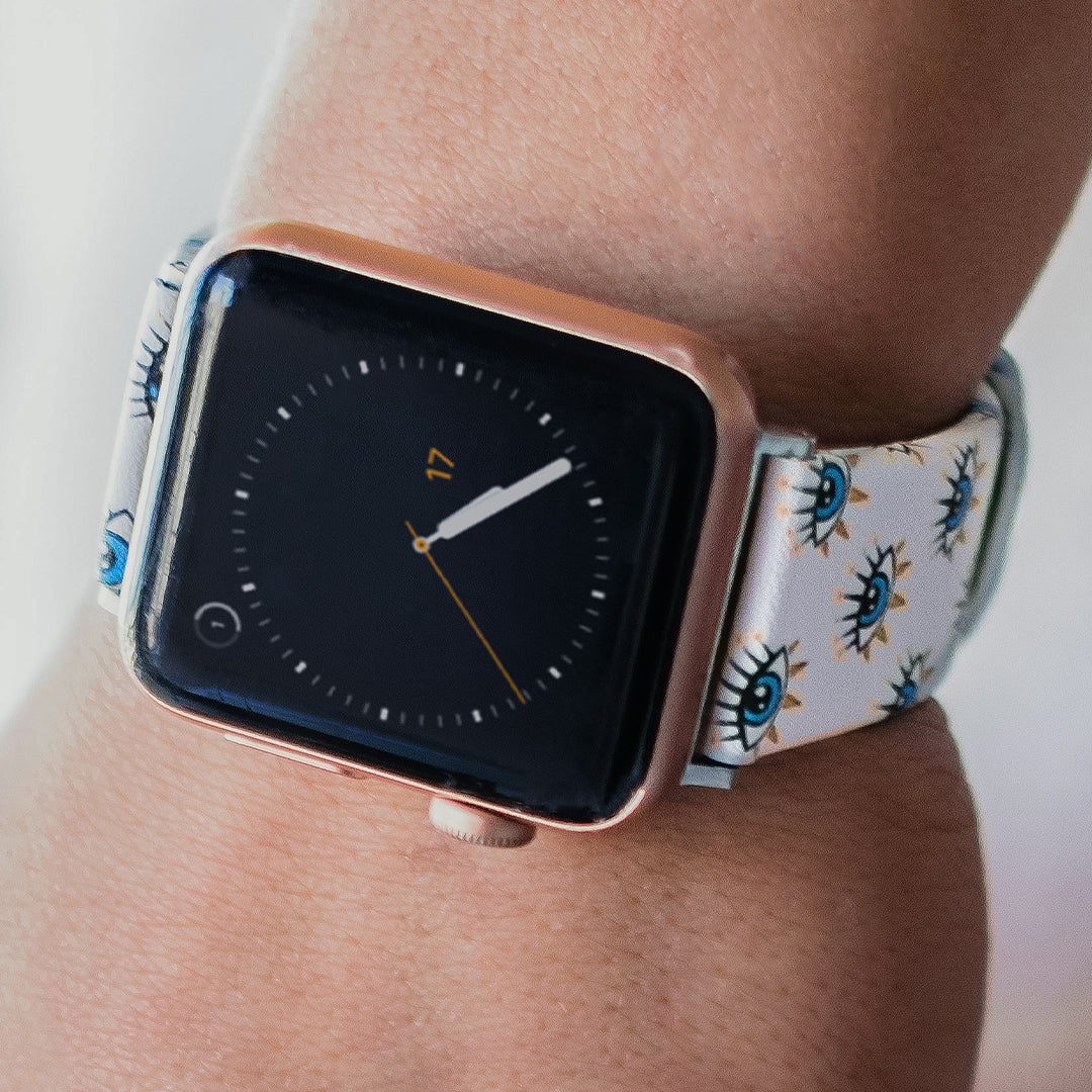 Evil Eye Apple Watch Band for Women & Men - Stylish & Protective Bracelet Strap for Apple Watch Series 8/7/6/5/4/3/SE - Perfect for Yoga, Workout, Gym & Everyday Wear