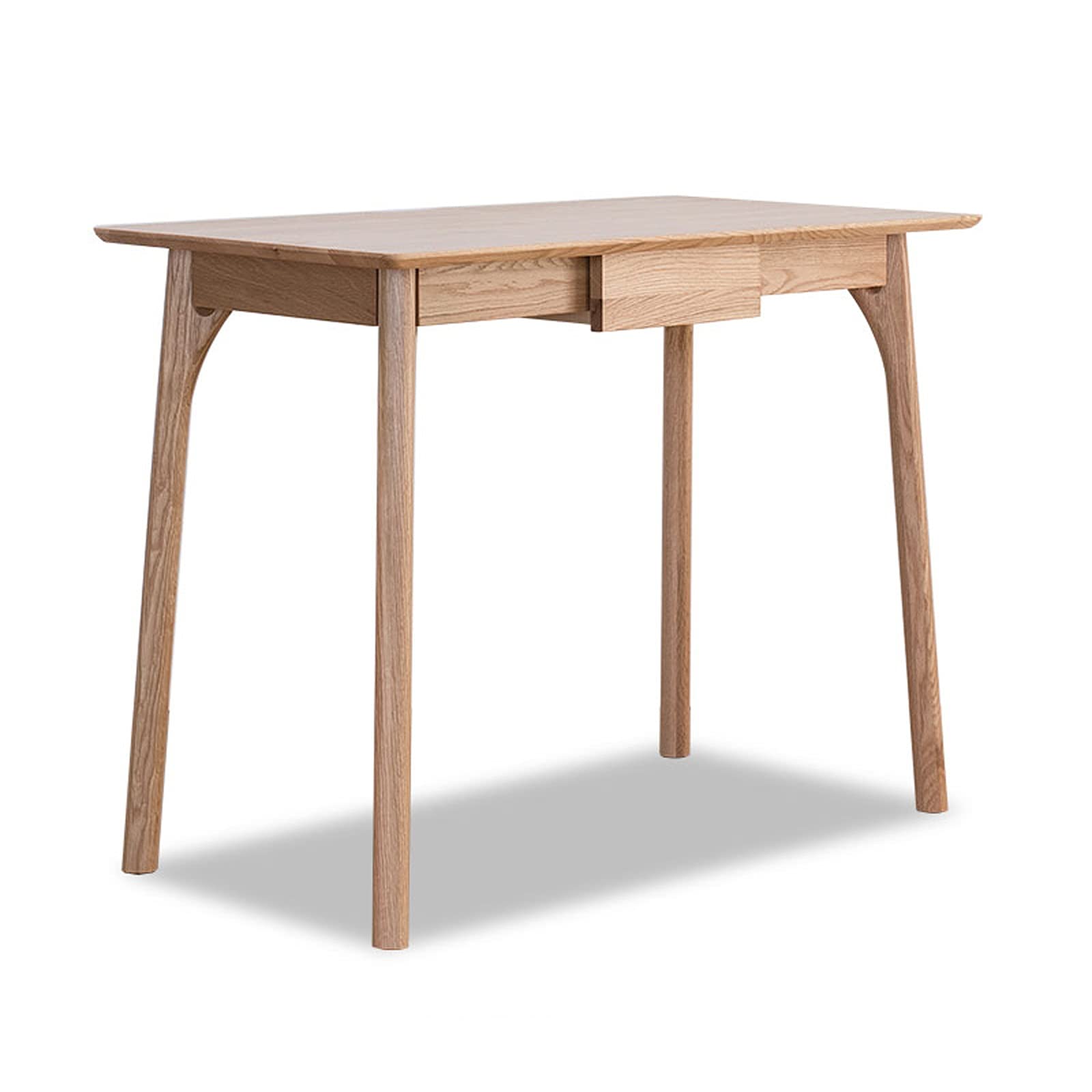 Compact Wooden Computer Desk 0.8m 1.0m 1.2m - Oak Study Writing Desk with Drawers & Non-Slip Pads - Home Office PC Laptop Workstation (Natural, 1.0 Meters) - Perfect for Small Spaces, Remote Work & Online Learning