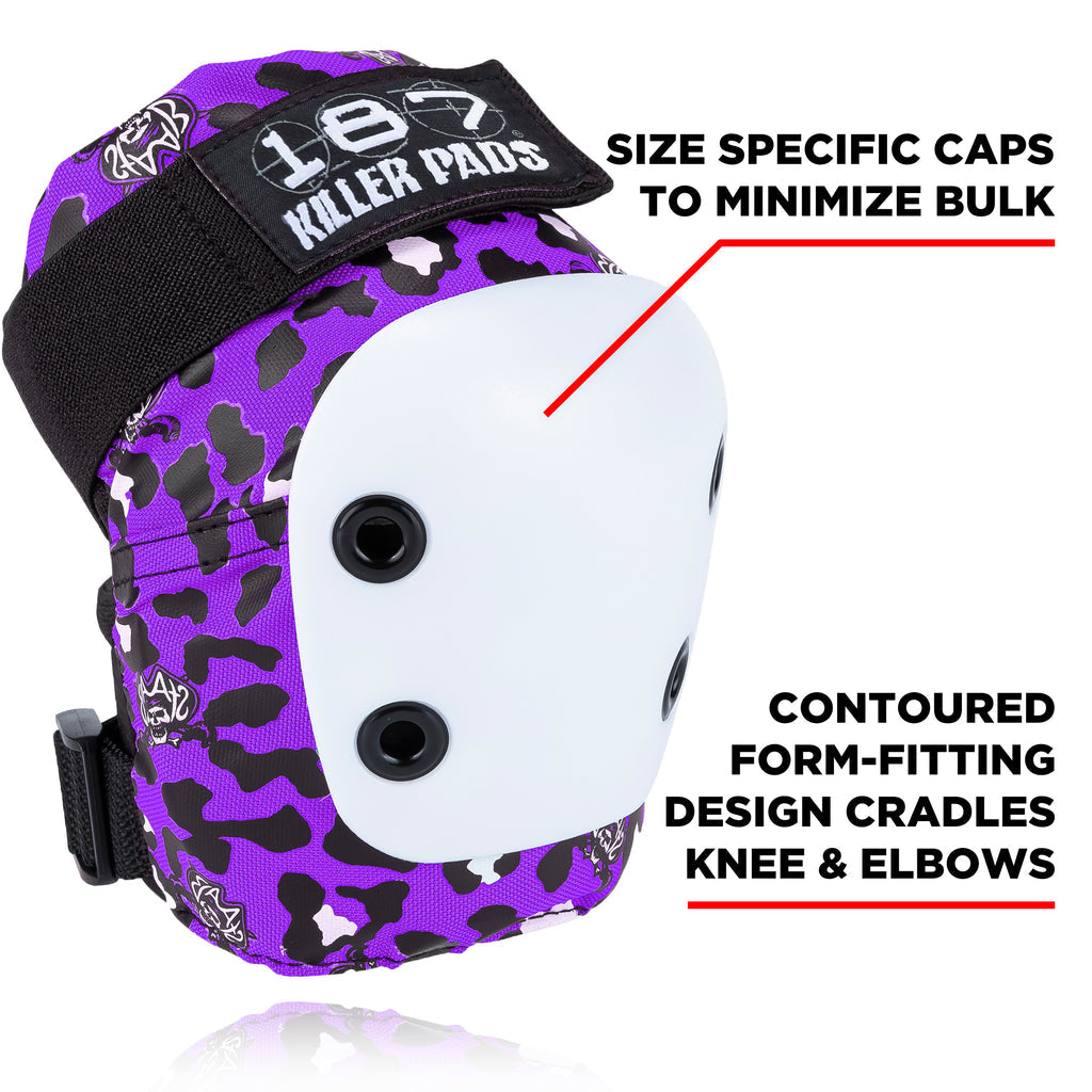 Staab 187 Junior Six Pack Purple Knee and Elbow Pads Set - Protective Gear for Skateboarding, Roller Skating, and BMX Riding