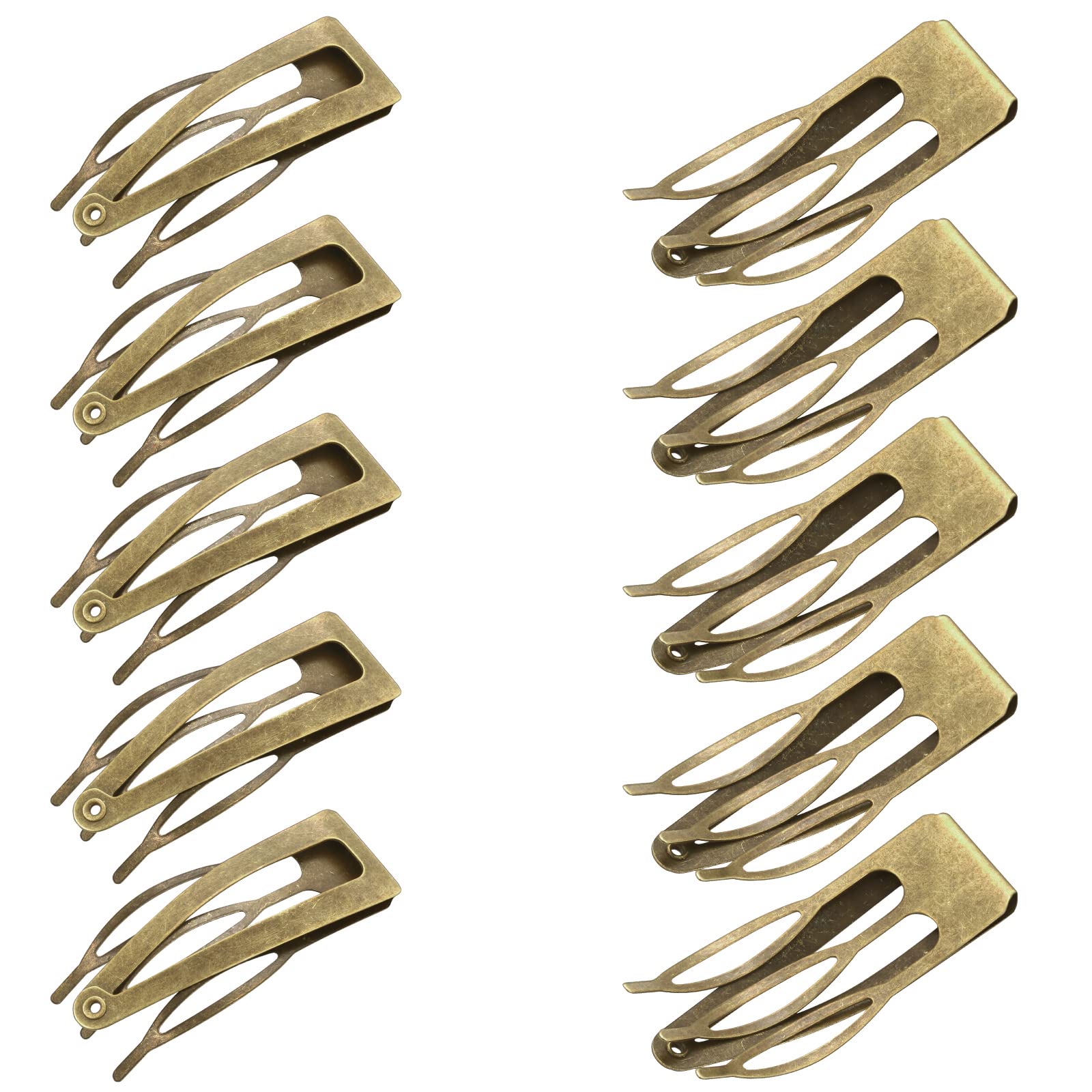 24 Pcs Double Grip Metal Snap Hair Clips - Women's Barrettes for Styling, Salon Supplies (Ancient Bronze, 2 Inch) - Perfect for Updos, Braids, Ponytails & Hair Accessories