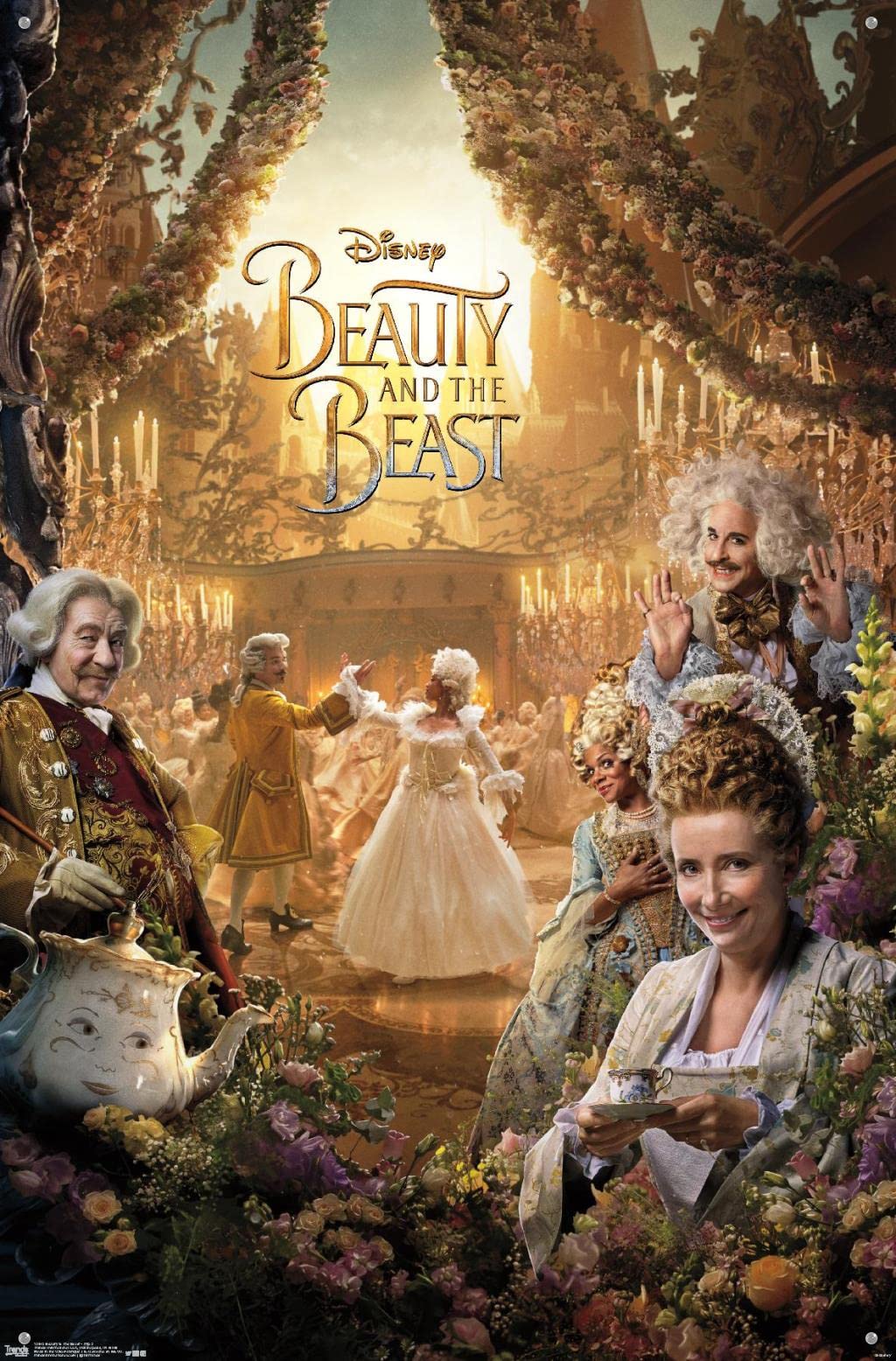 Disney Beauty and The Beast Triptych 3-Piece Wall Poster Set with Push Pins - Perfect for Kids' Rooms, Disney Themed Decor, and Movie Lover Gifts