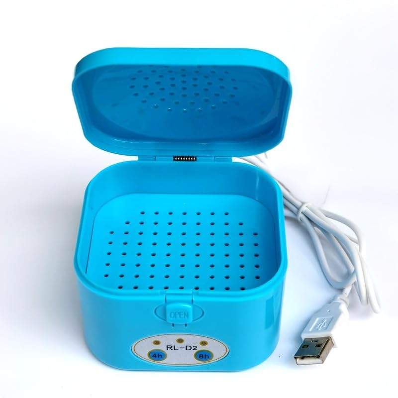 Rechargeable Hearing Aid Dryer & Dehumidifier - Automatic Constant Temperature Drying System for Hearing Aids - Removes Sweat & Moisture - Perfect for Nightly Cleaning & Maintenance (Electronic Partner)