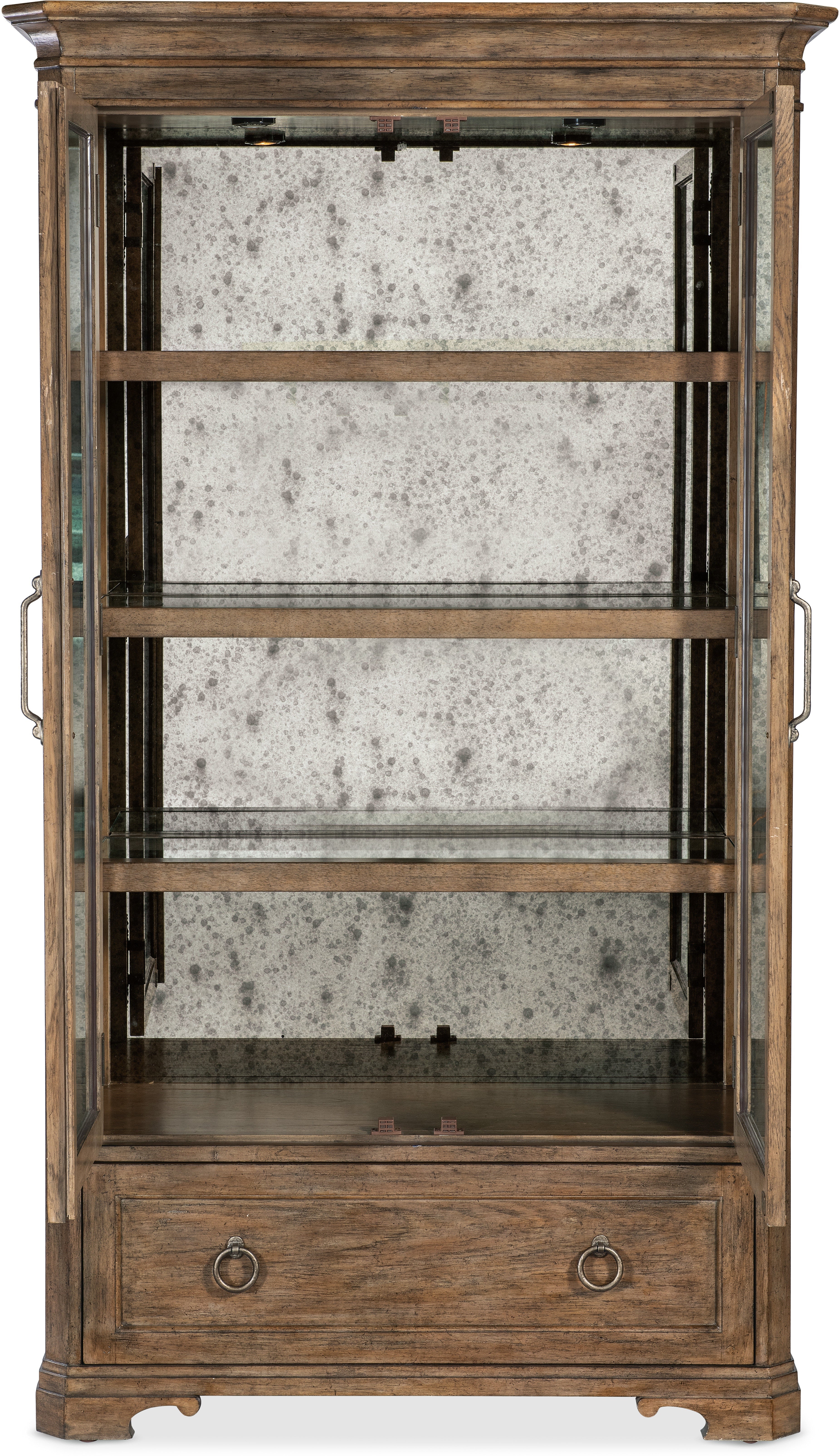 Americana Display Cabinet - Medium Wood Shelf for Living Room, Dining Room & Office Decor - Perfect for Showcasing Collectibles, China & Home Decor
