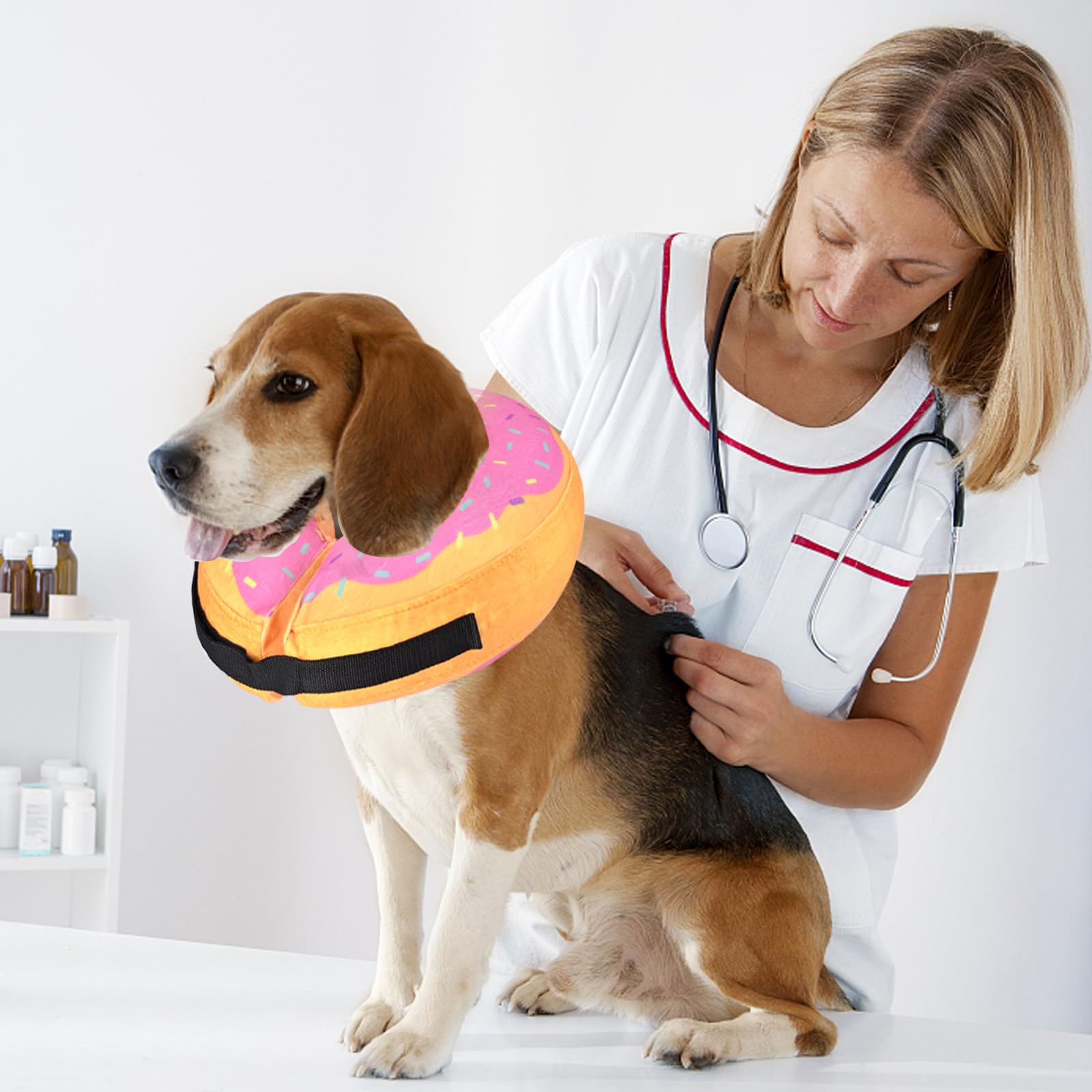 Katoggy Inflatable Dog Cone Collar - Soft Adjustable Blow Up Donut E-Collar for Small Medium Large Dogs & Cats - Post Surgery Recovery, Wound Protection & Comfort - Perfect for After Spay/Neuter, Hot Spots & Licking Prevention