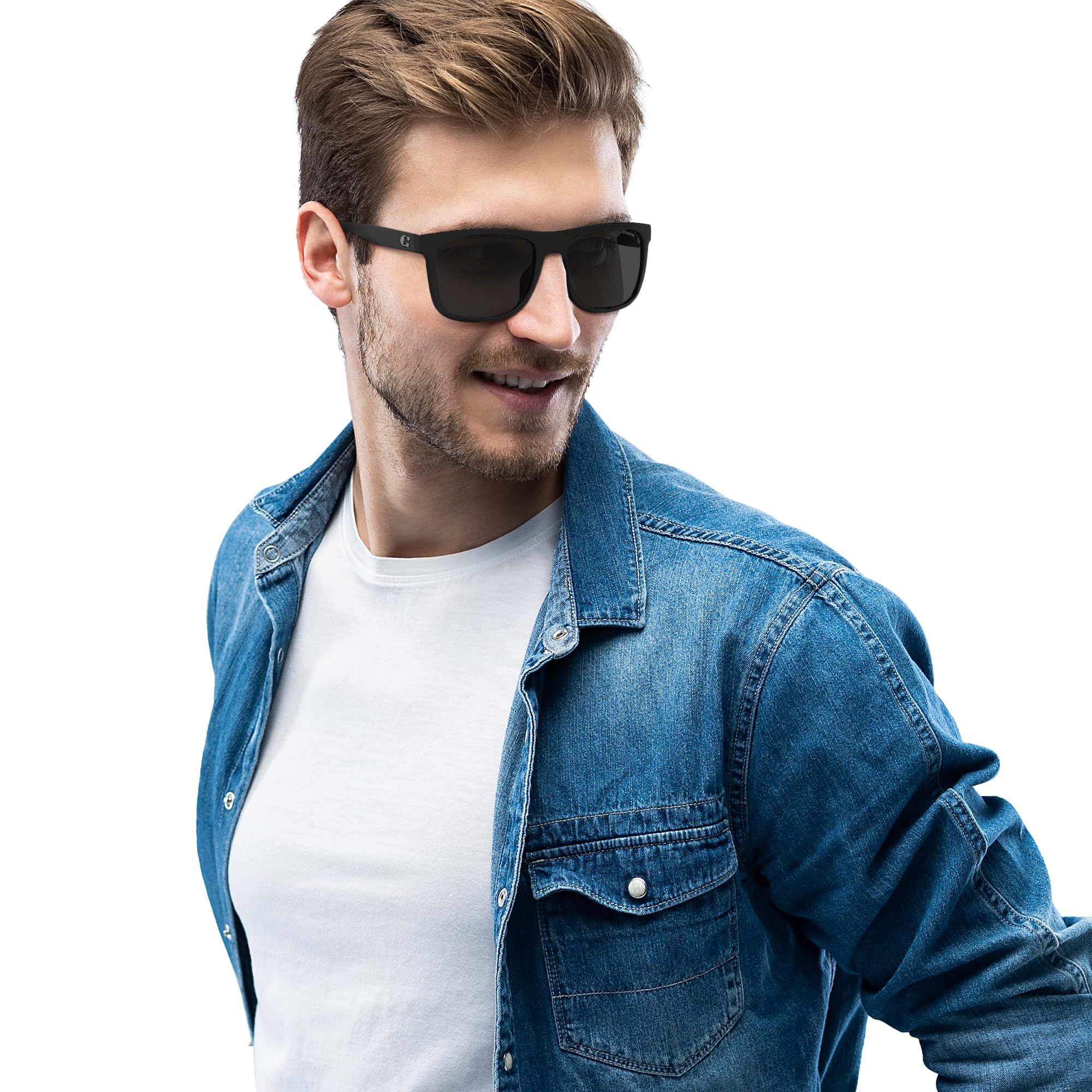 Coach HC8367U Men's Square Sunglasses - Classic Universal Fit for Casual & Outdoor Activities | UV Protection & Stylish Design