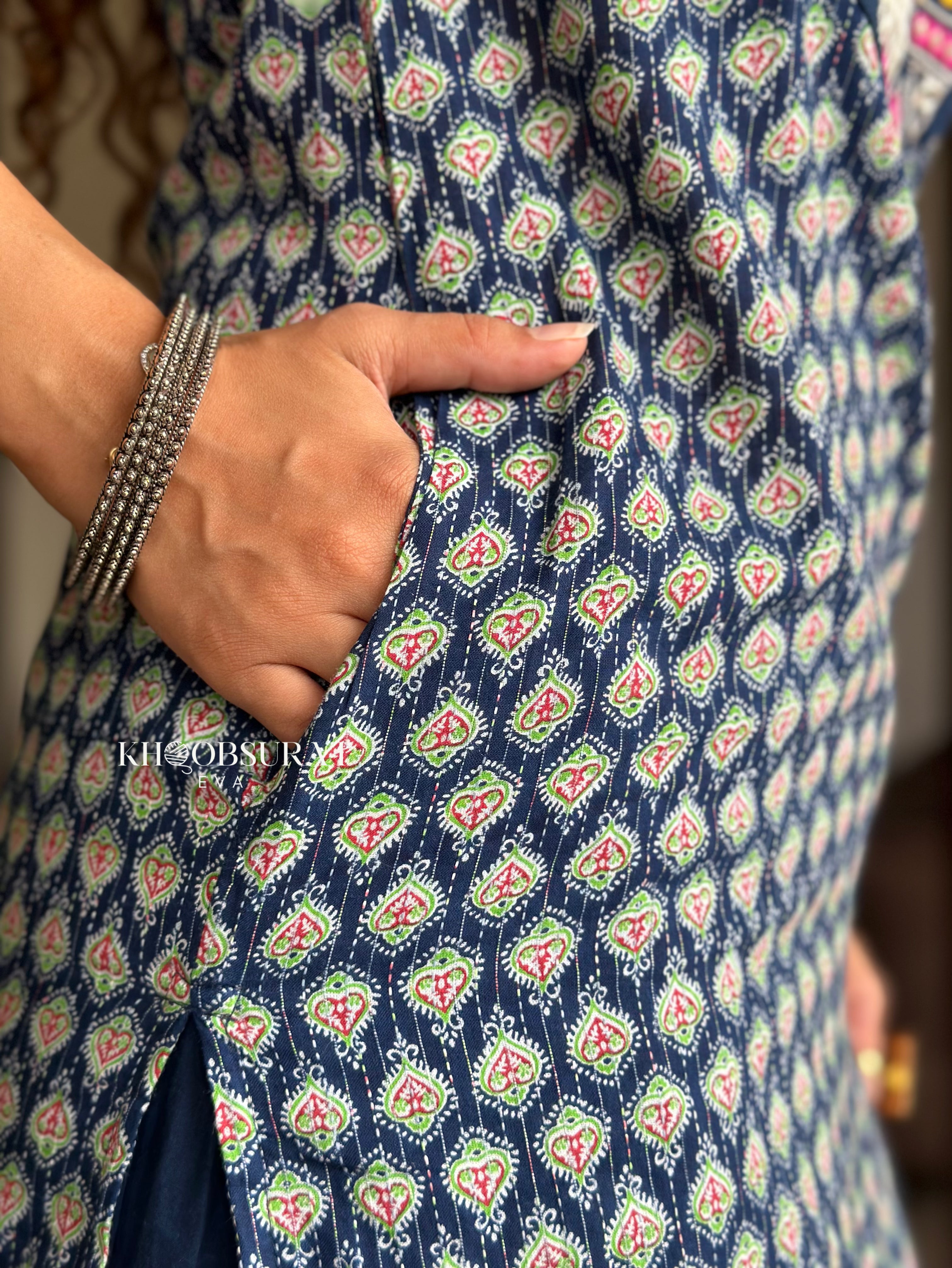 Radha Blue Kurta with Afghani Salwar - Traditional Indian Ethnic Wear for Women | Perfect for Festivals, Weddings & Cultural Events